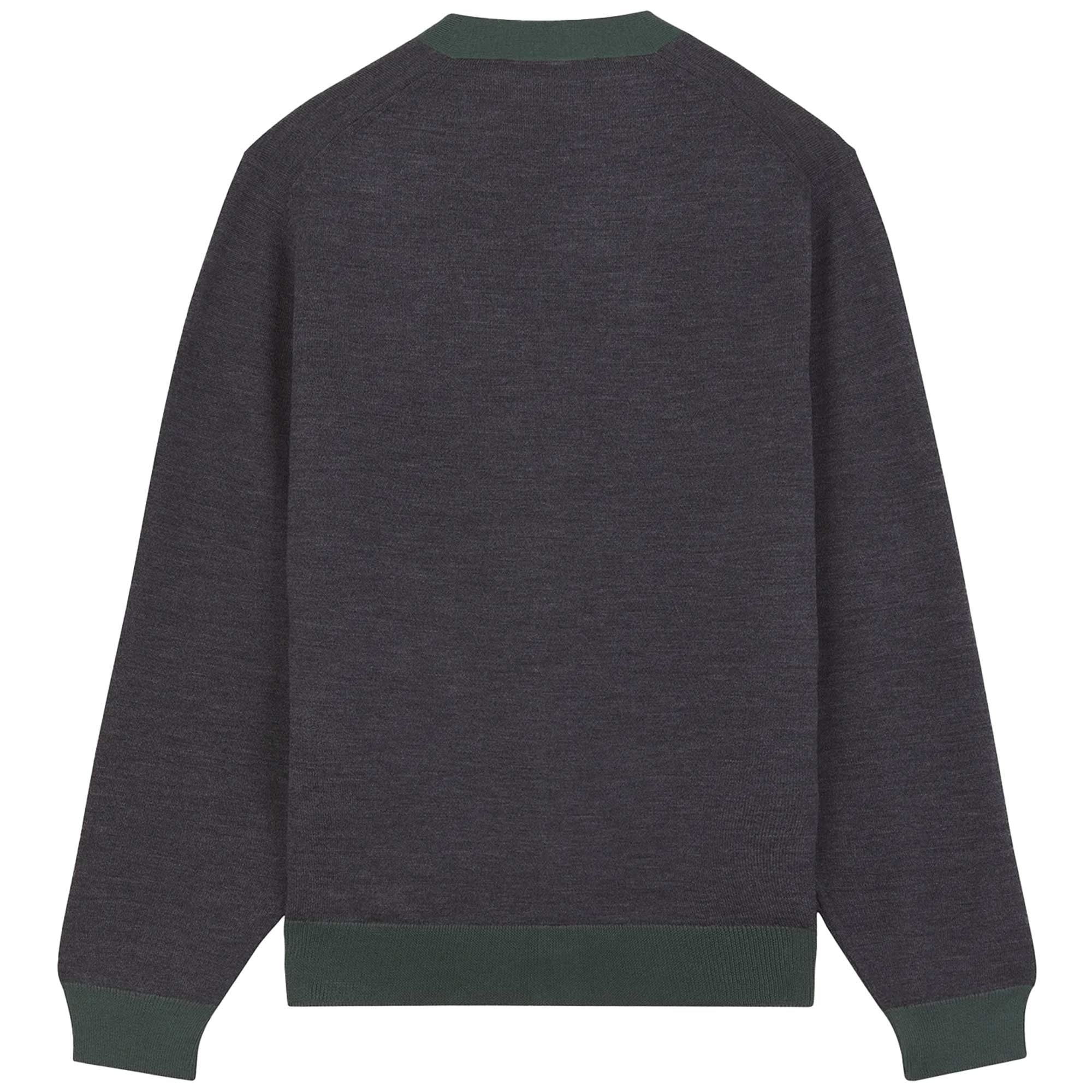 Maison Kitsune Bold Fox Head Patch Bi-Colour Cardigan - Dark Grey