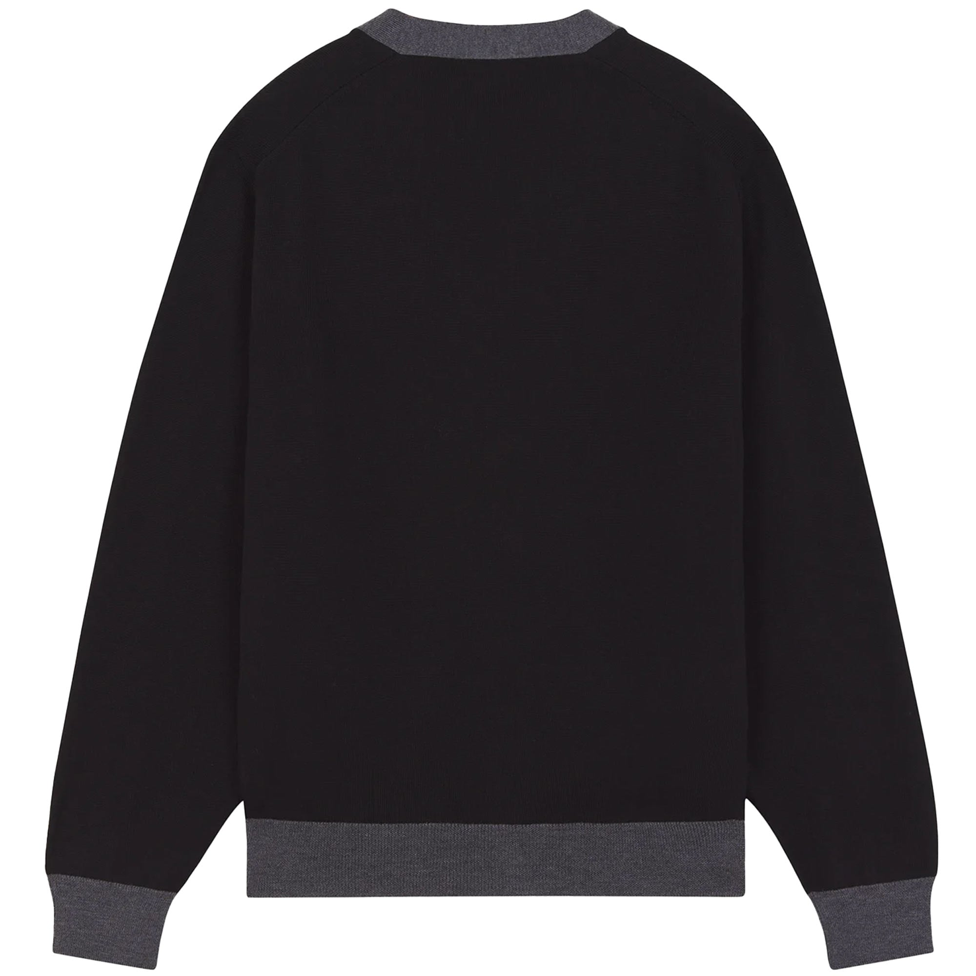 Maison Kitsune Bold Fox Head Patch Bi-Colour Cardigan - Black