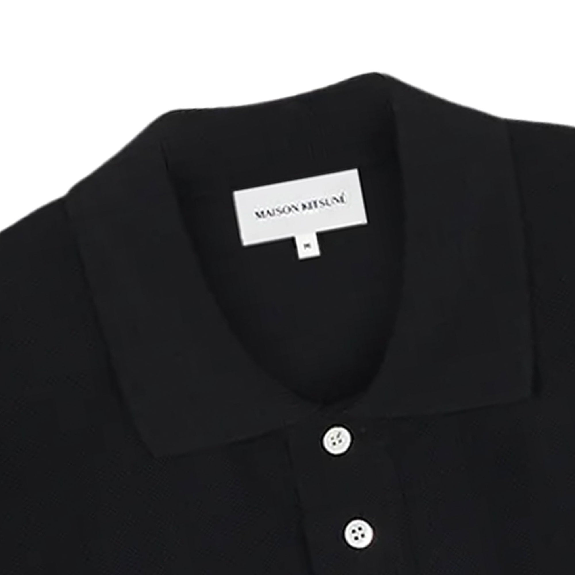 Maison Kitsune Fox Head Patch Polo Shirt - Black