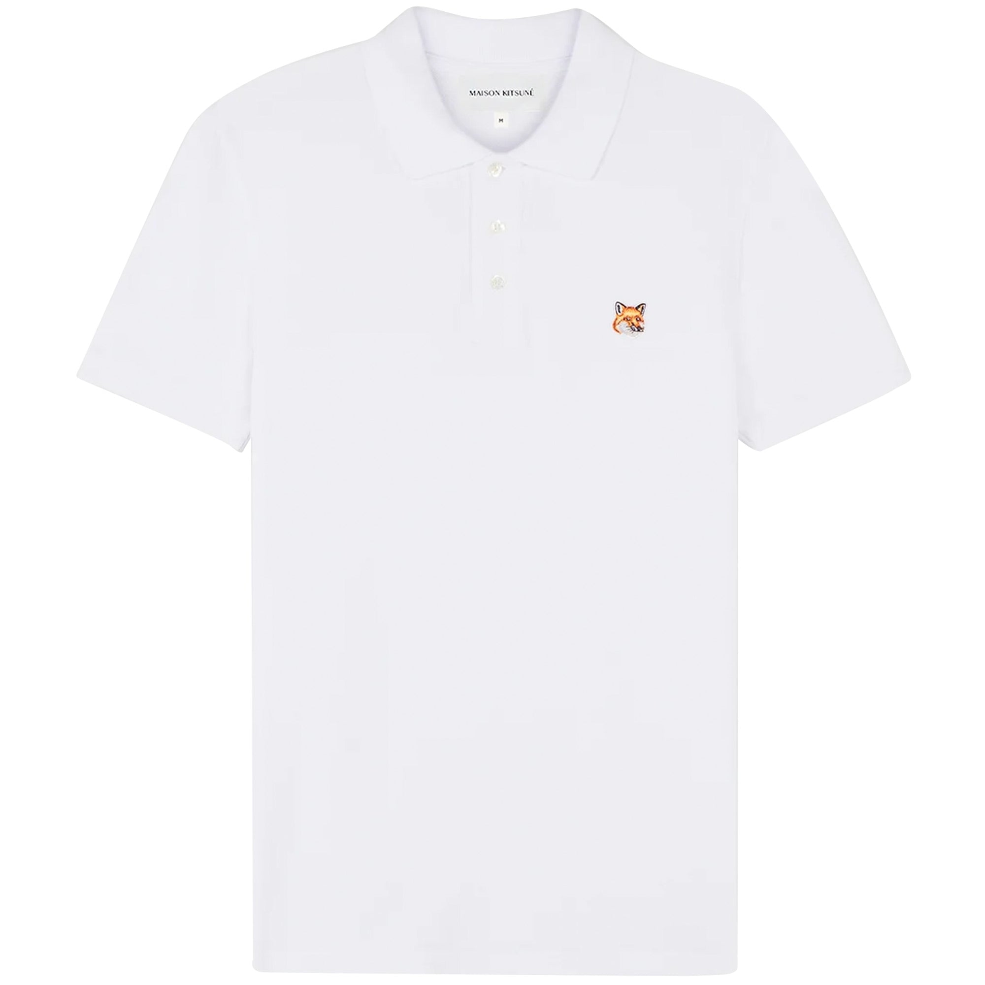 Maison Kitsune Fox Head Patch Polo Shirt - White