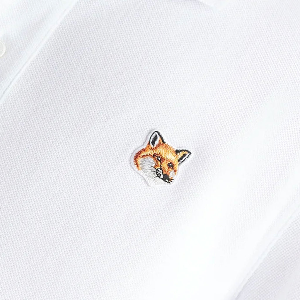 Maison Kitsune Fox Head Patch Polo Shirt - White