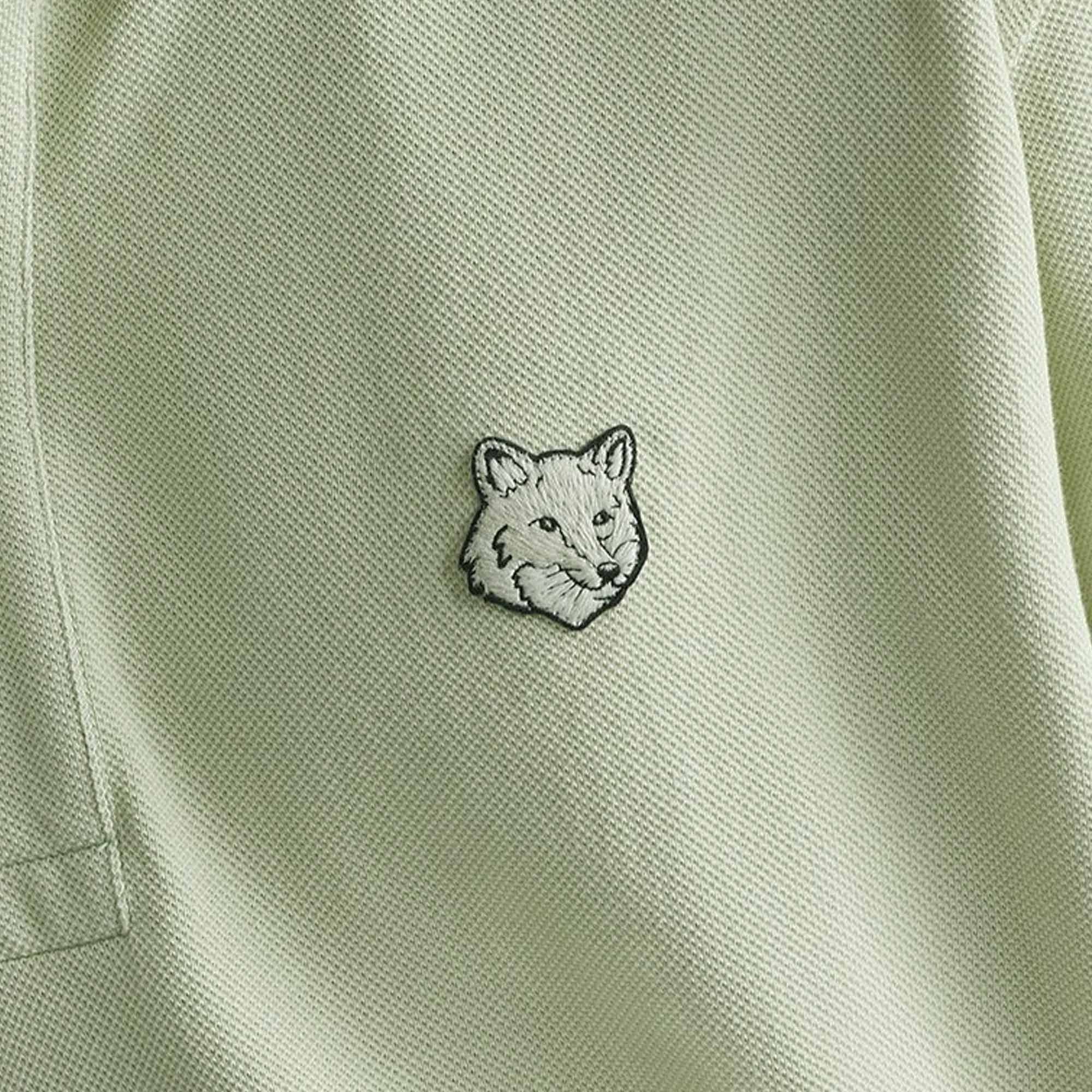 Maison Kitsune Fox Head Patch Polo Shirt - Ash Tree