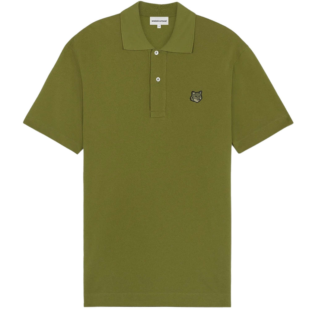 Maison Kitsune Fox Head Patch Polo Shirt - Military