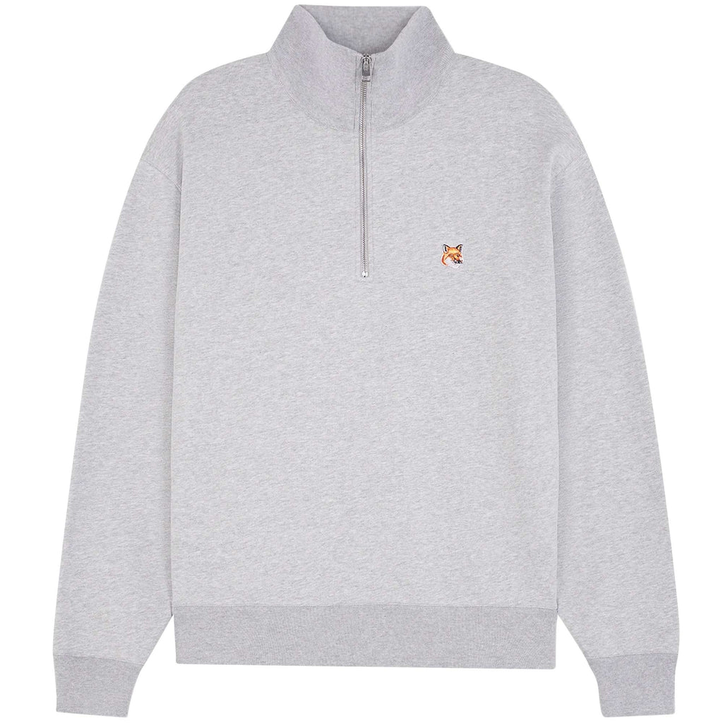 Maison Kitsune 1/2 Zip Sweatshirt - Light Grey