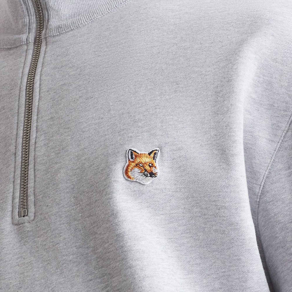 Maison Kitsune 1/2 Zip Sweatshirt - Light Grey
