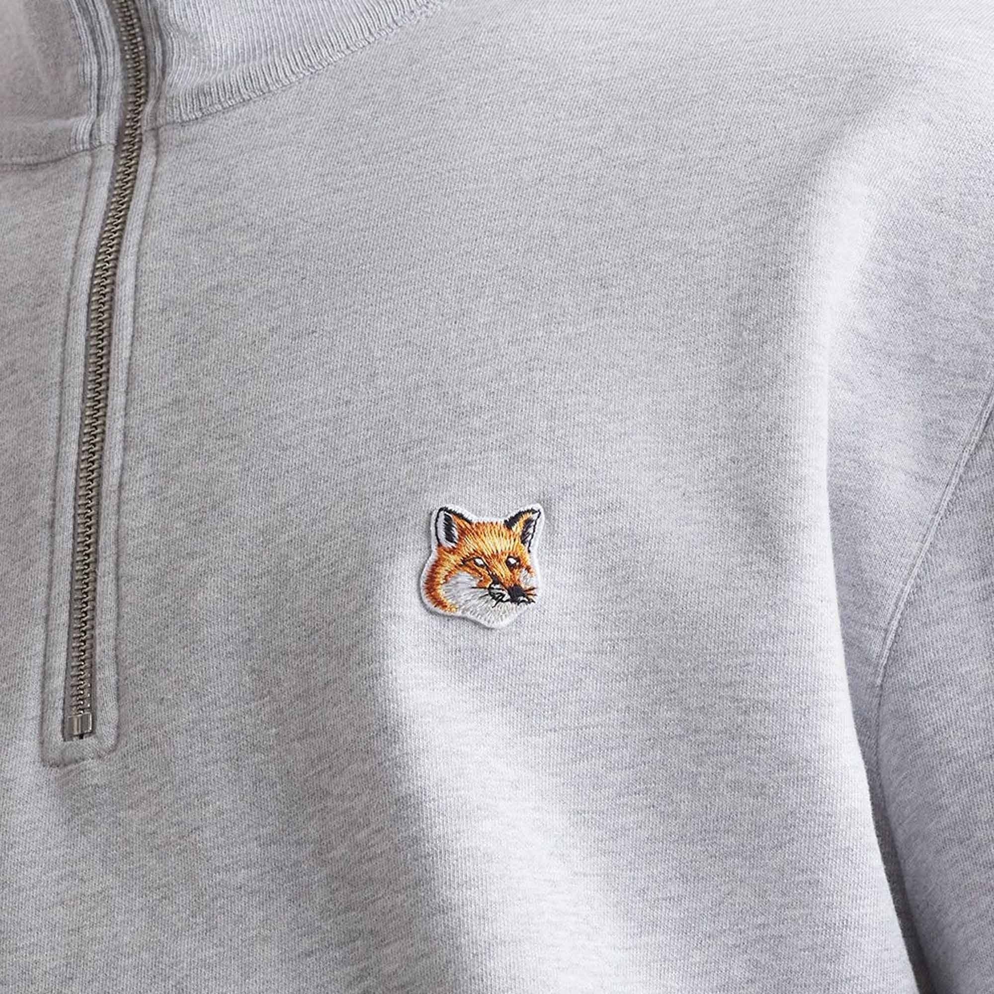 Maison Kitsune 1/2 Zip Sweatshirt - Light Grey