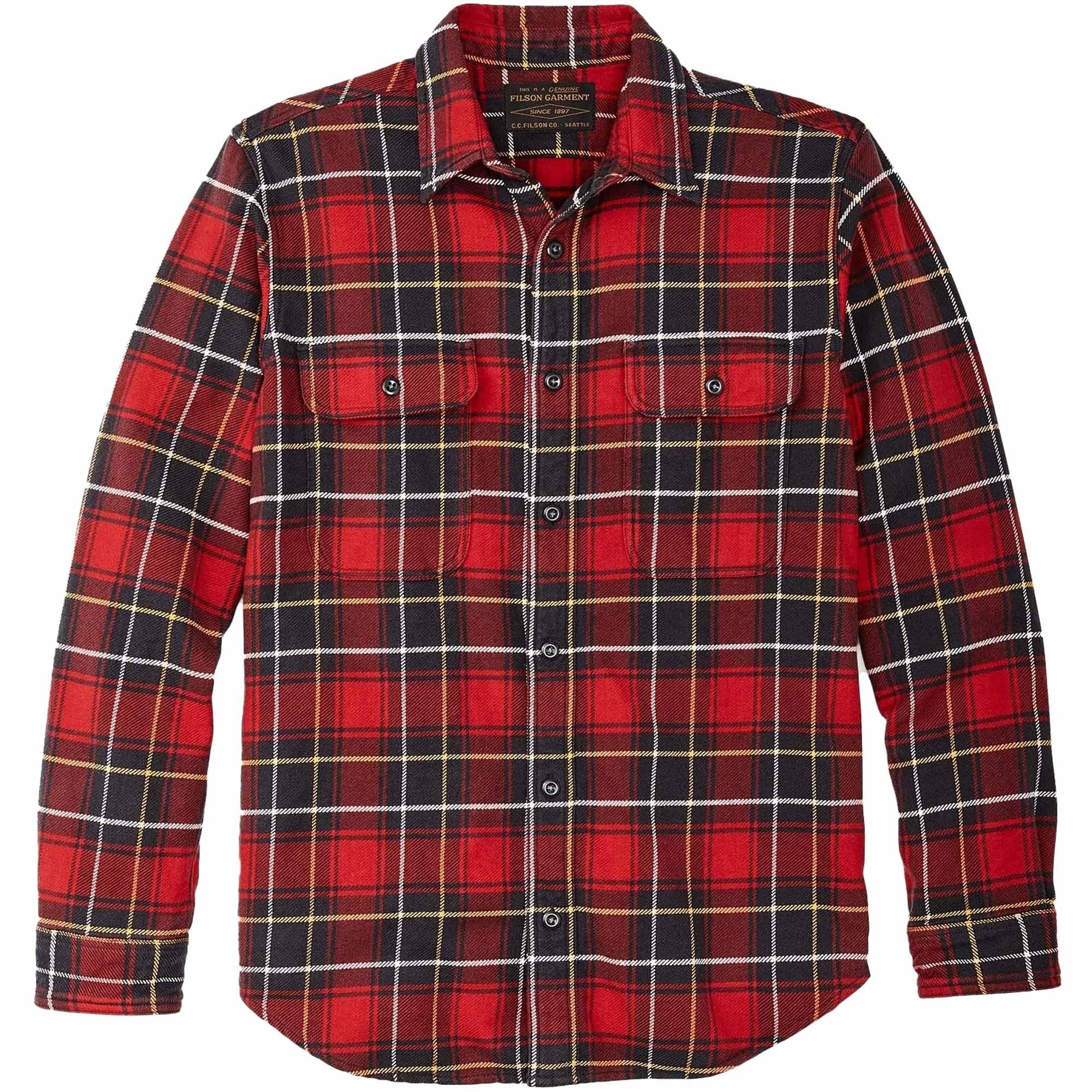 Filson Vintage Flannel Work Shirt - Red Charcoal