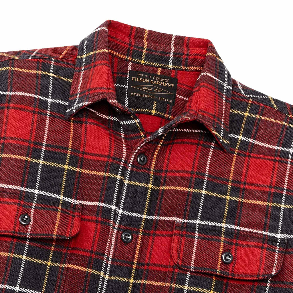 Filson Vintage Flannel Work Shirt - Red Charcoal