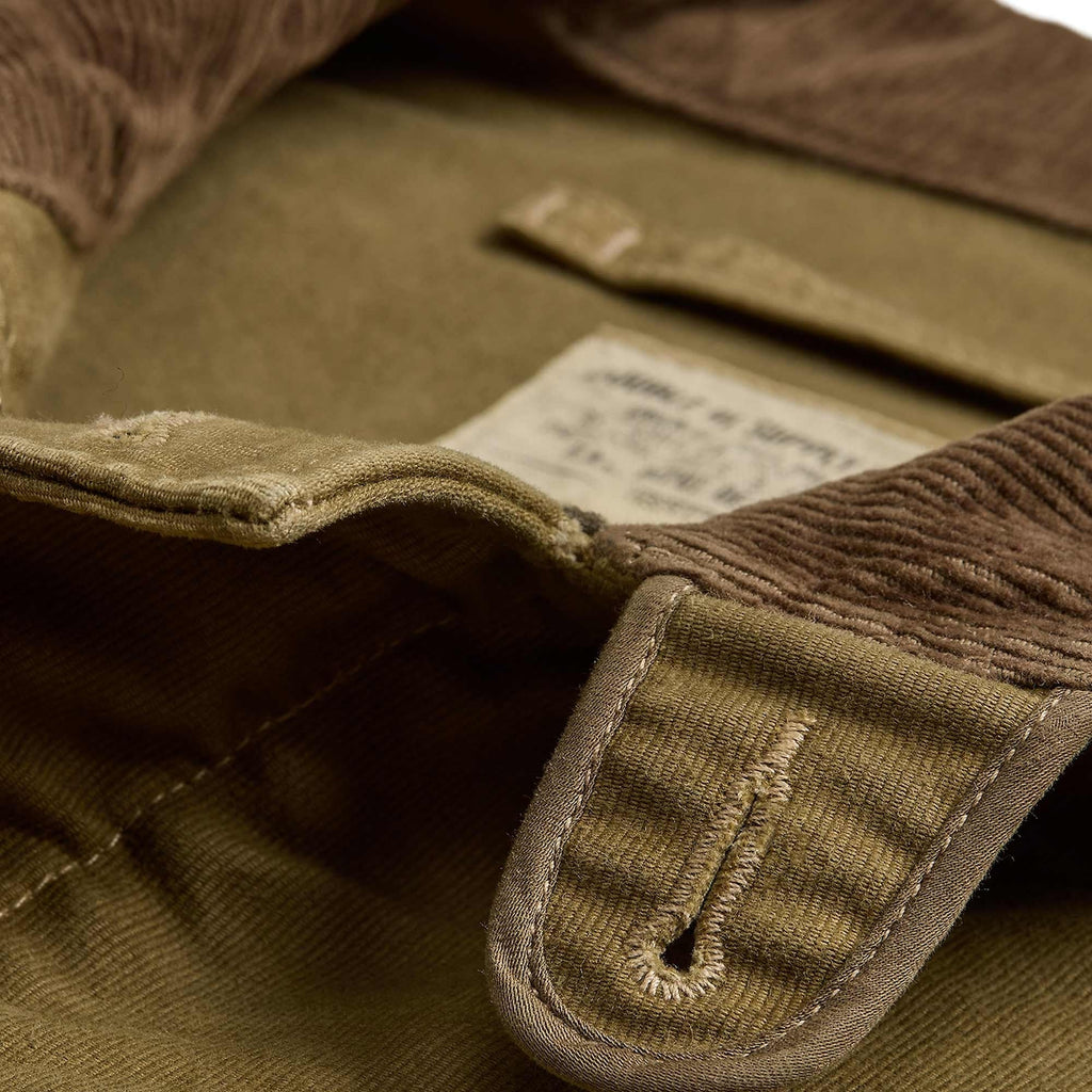 RRL by Ralph Lauren Corduroy-Collar Cotton Deck Jacket - Khaki Drab