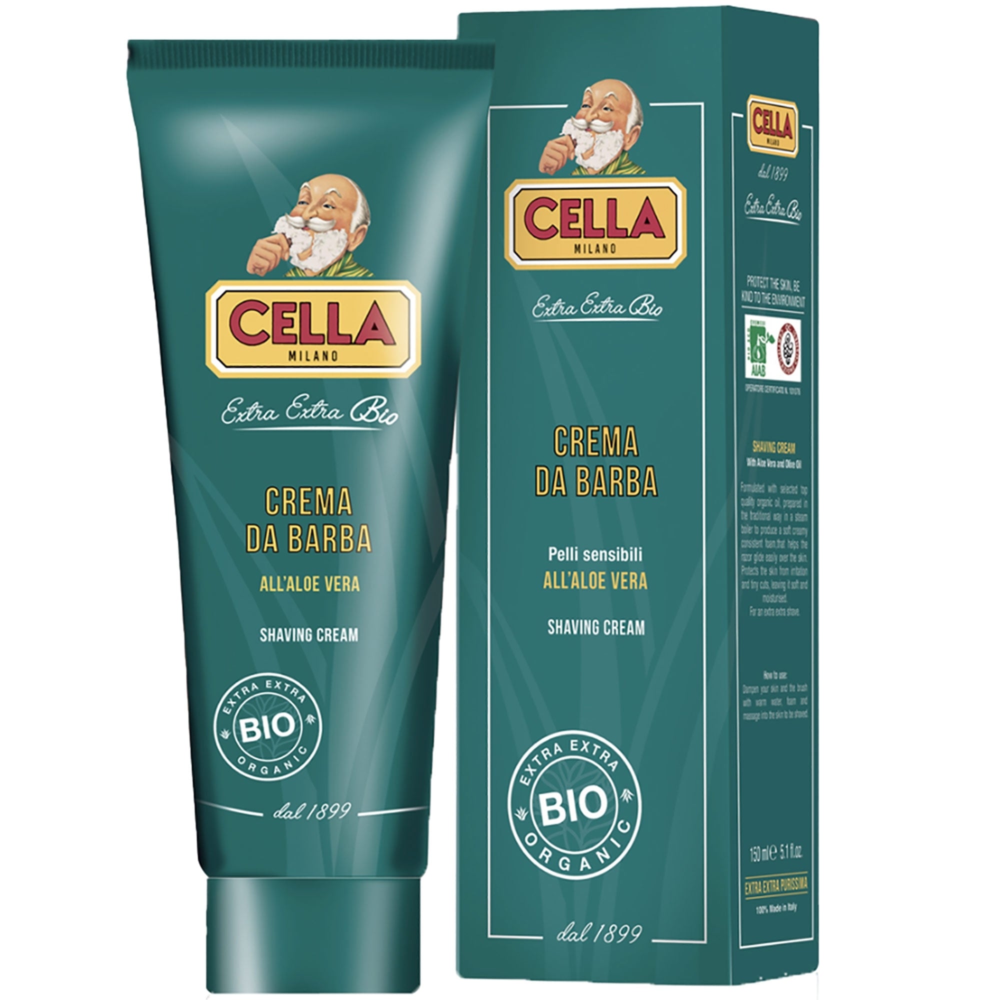 Cella Milano Organic Shaving Cream - Green