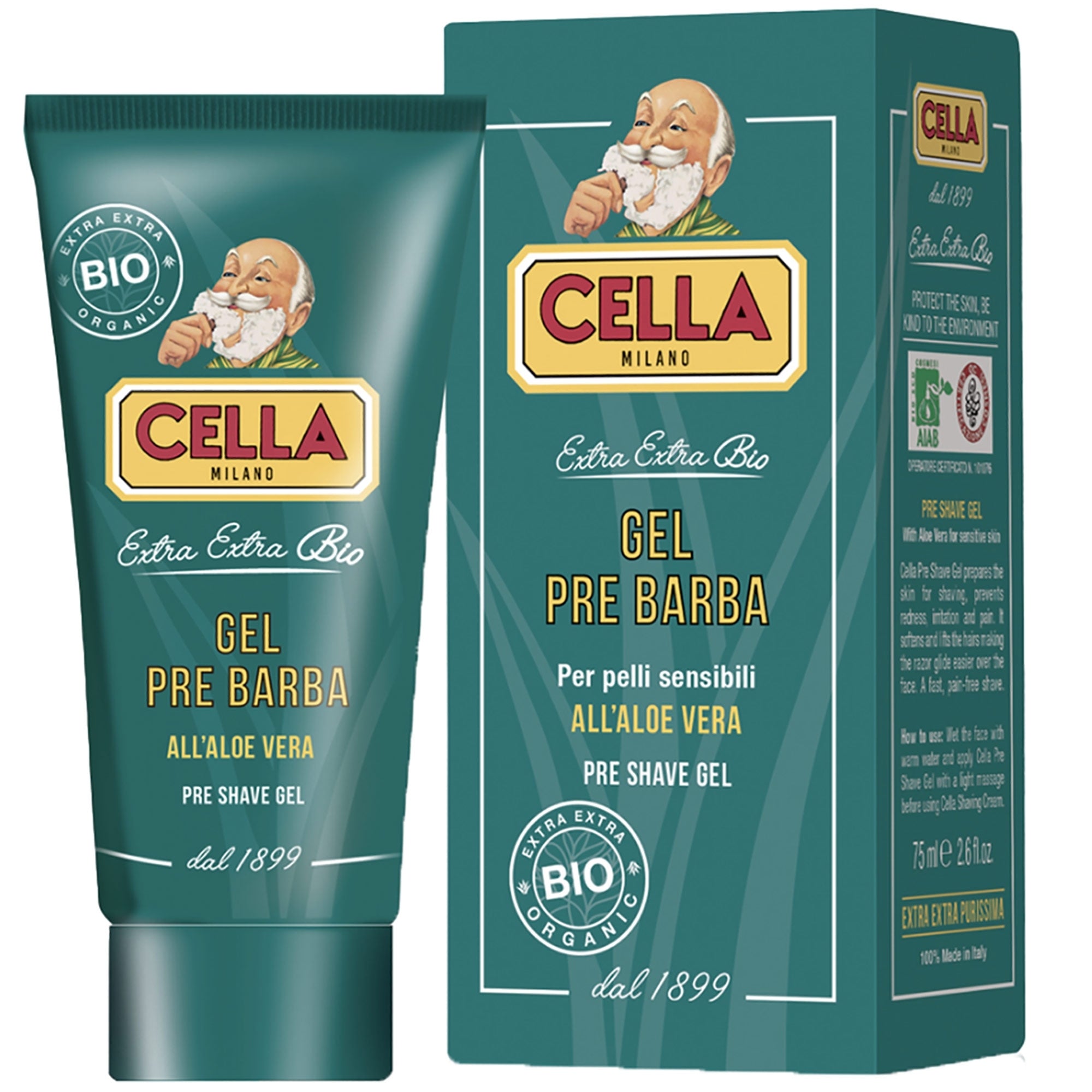 Cella Milano Organic Pre Shave Gel - Green