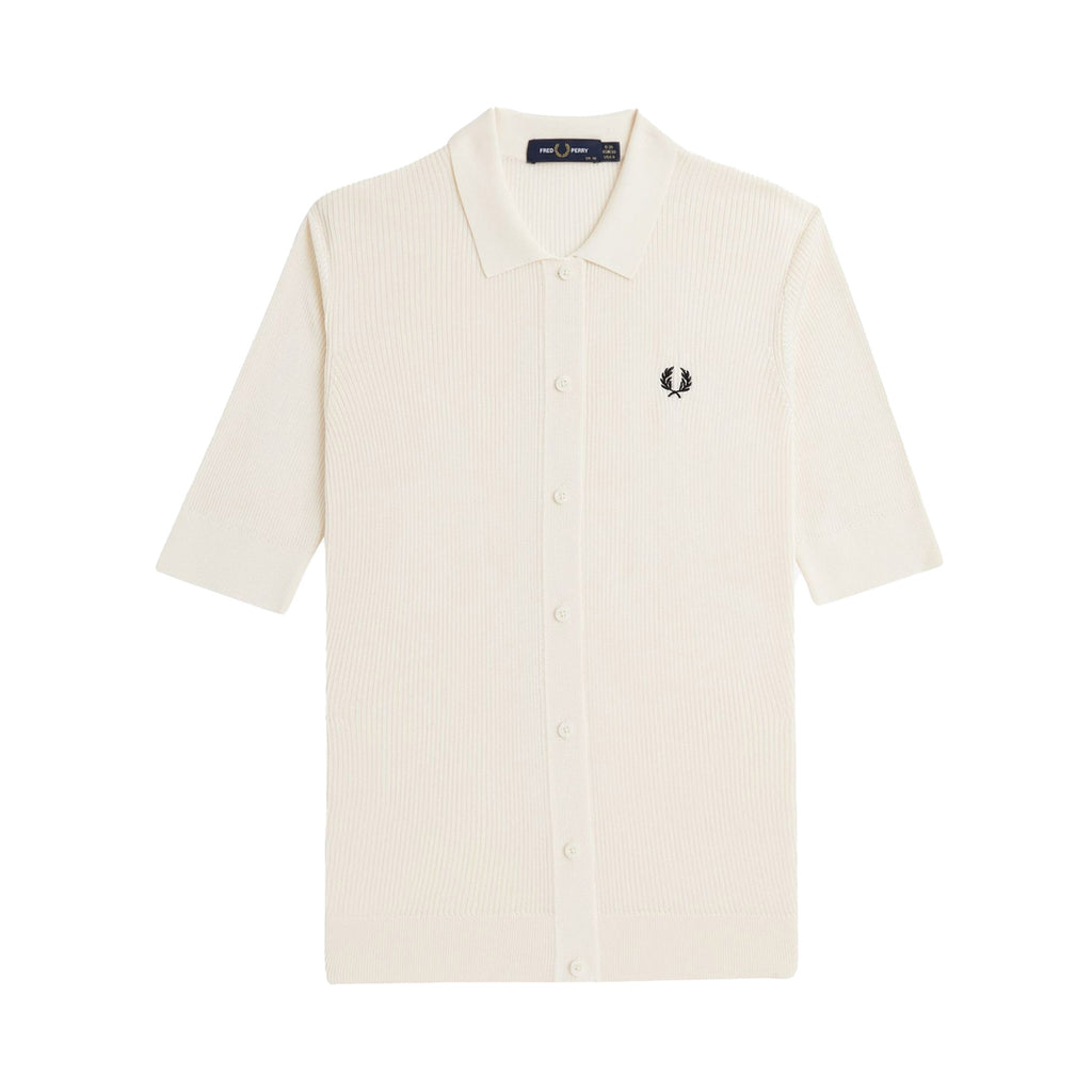 Fred Perry Womens Ribbed Knitted Shirt - Ecru