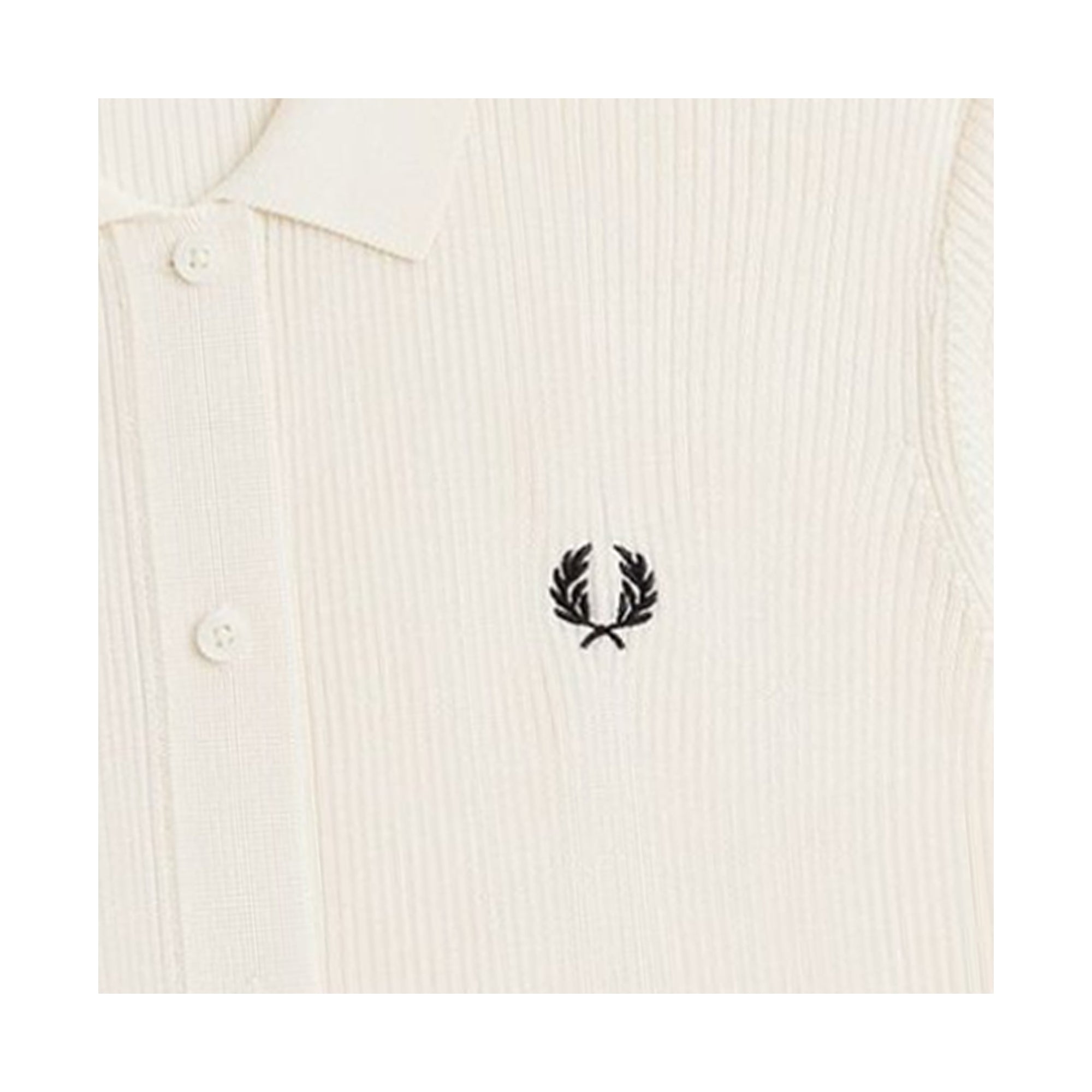 Fred Perry Womens Ribbed Knitted Shirt - Ecru