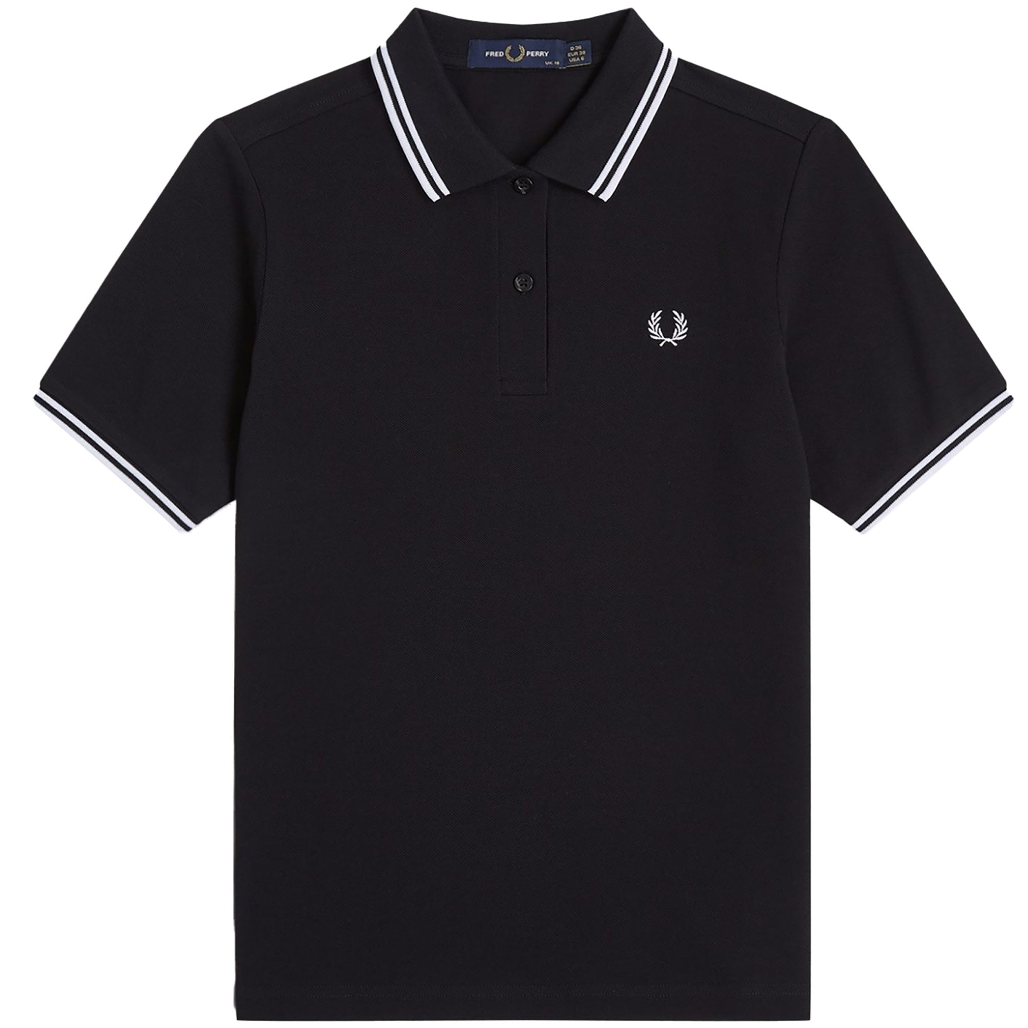 Fred Perry Womens Twin Tipped Polo Shirt - Navy and White