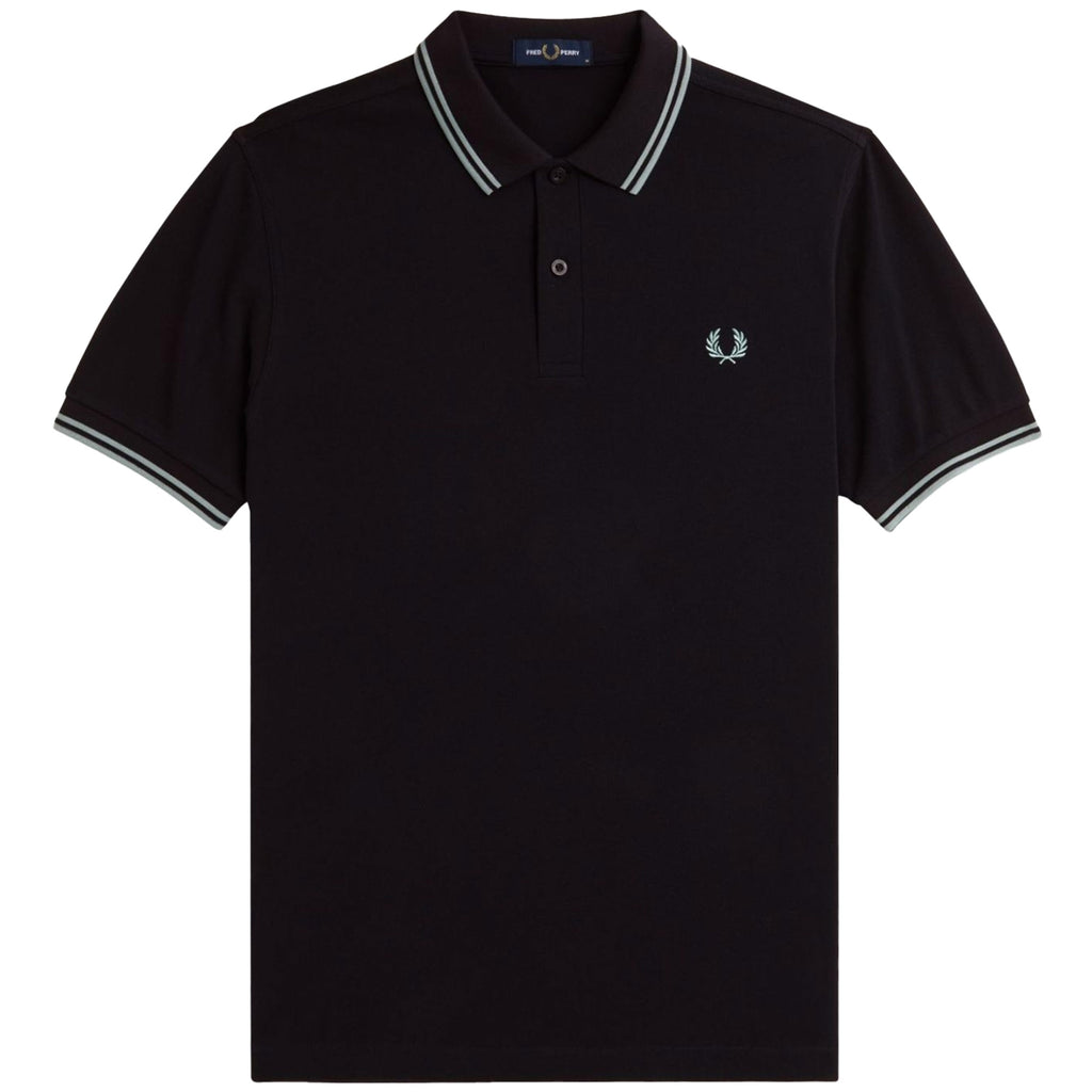 Fred Perry M3600 Twin Tipped Polo Shirt - Navy and Silver Blue