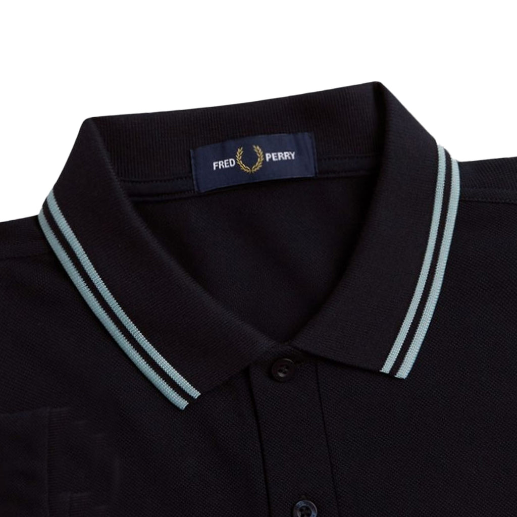 Fred Perry M3600 Twin Tipped Polo Shirt - Navy and Silver Blue