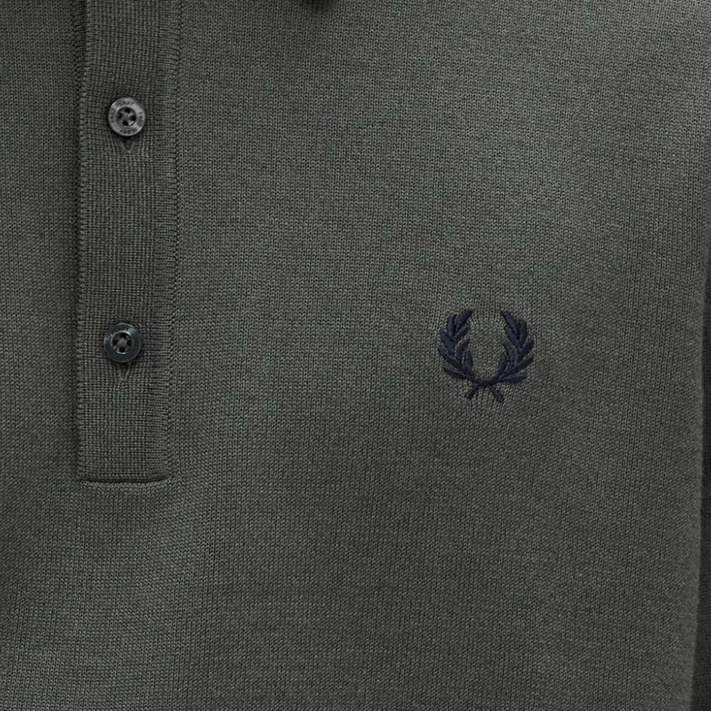 Fred Perry K7623 Classic Knitted Shirt - Field Green