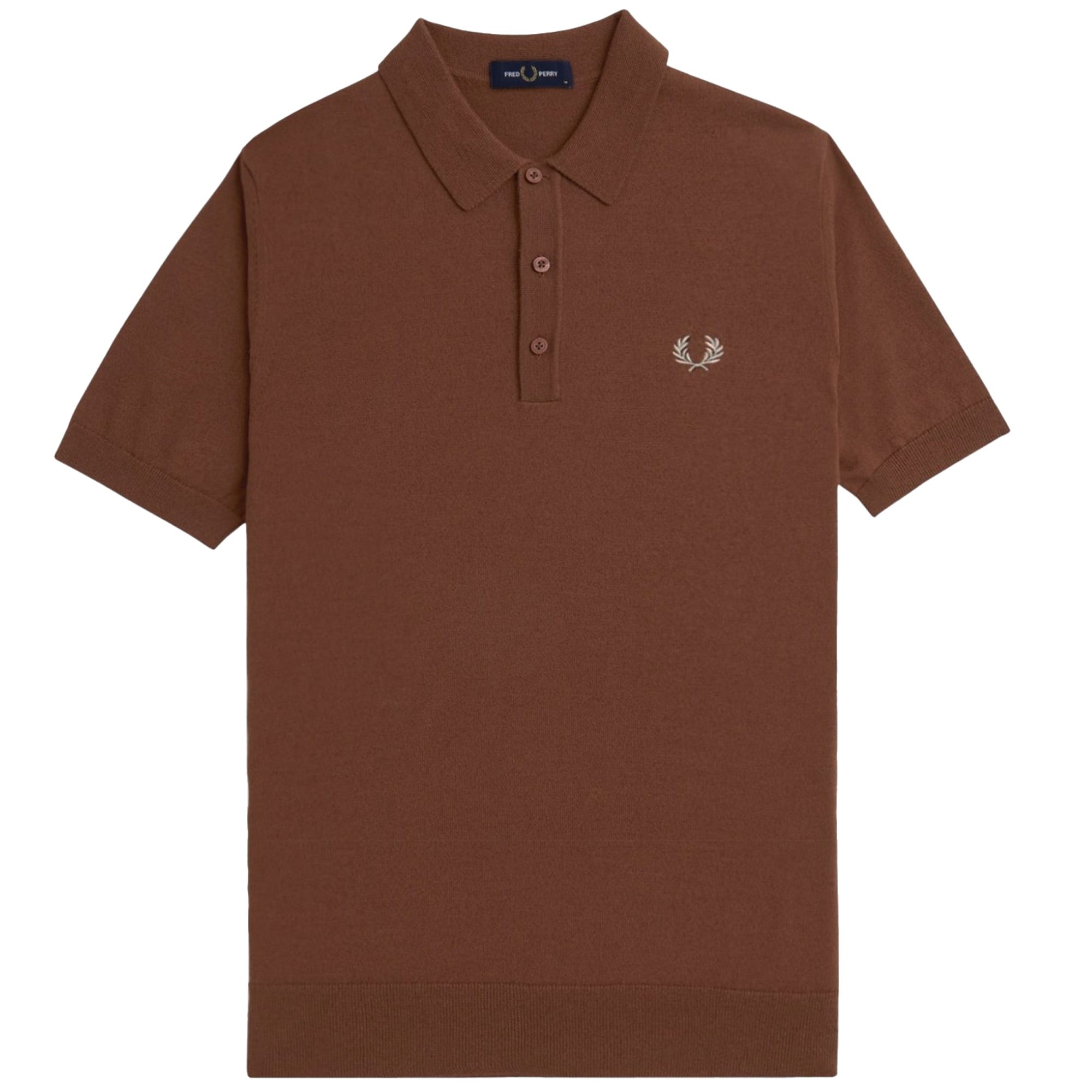 Fred Perry K7623 Classic Knitted Shirt - Whiskey Brown