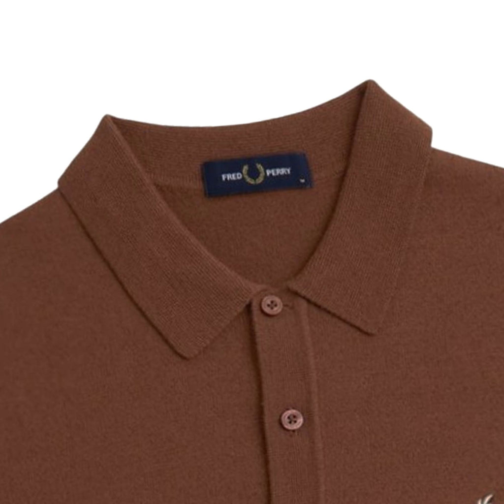 Fred Perry K7623 Classic Knitted Shirt - Whiskey Brown
