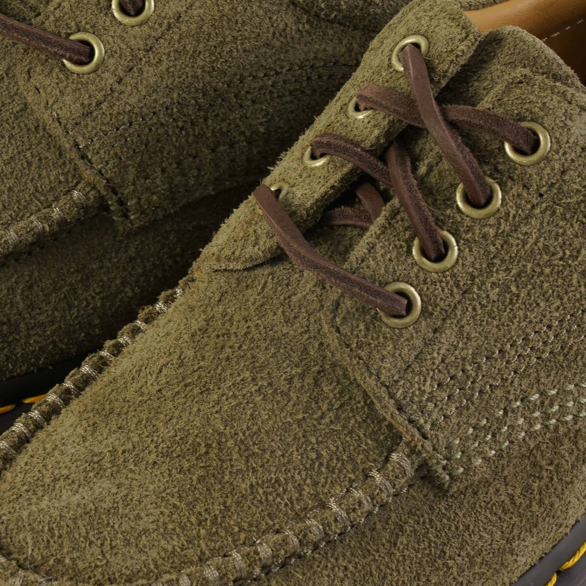 Dr. Martens Lowell 4-Eye Moc Toe Shoe - Olive Suede