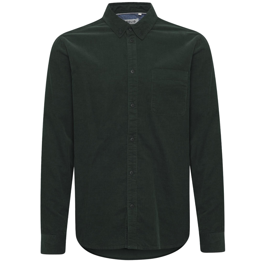 Solid Clothing Juan Corduroy Shirt - Deep Forest Green