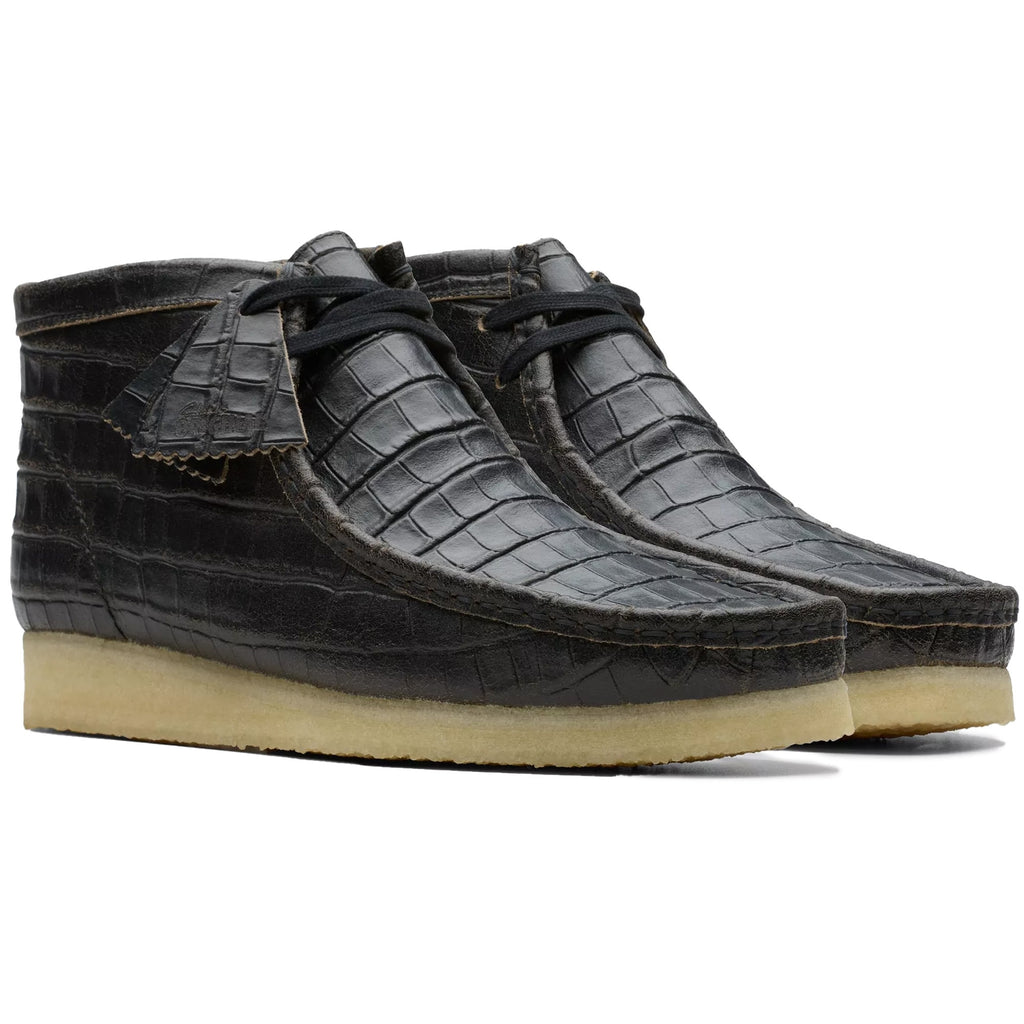 Clarks Originals Wallabee - Black Crocodile Distress