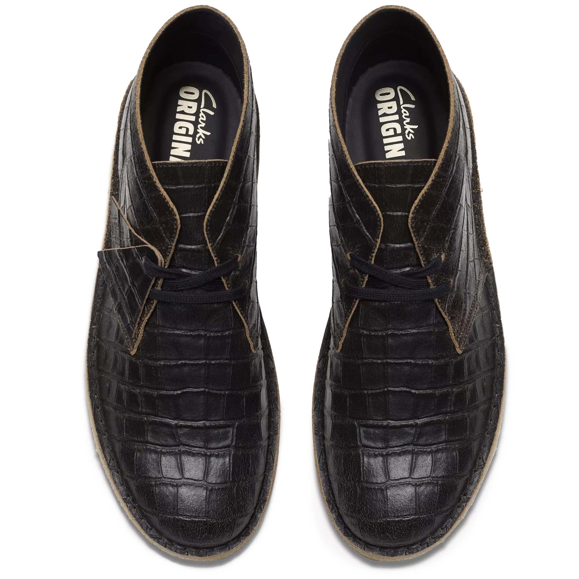 Clarks Originals Desert Boot - Black Crocodile Distress