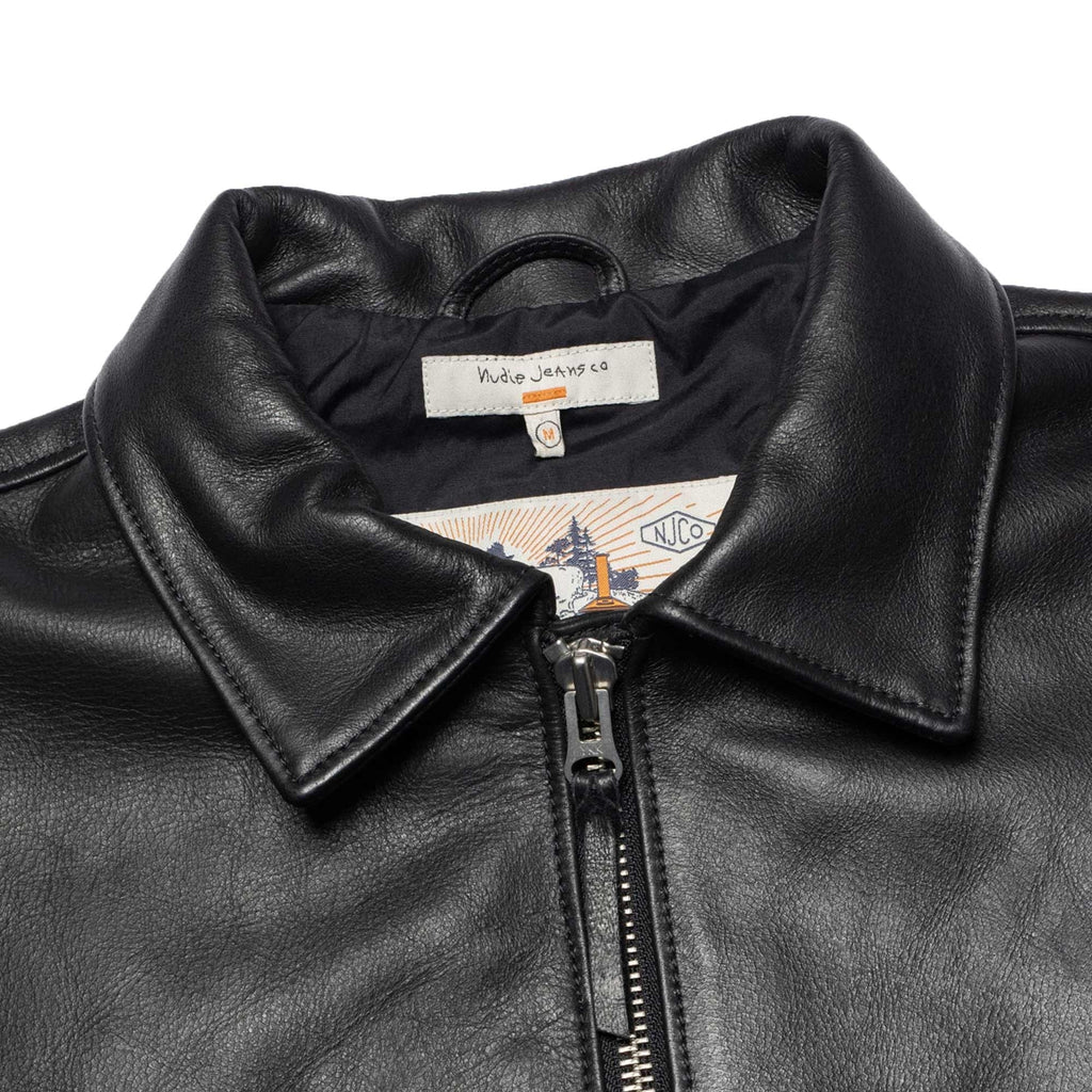 Nudie Jeans Eddy Rider Leather Jacket - Black