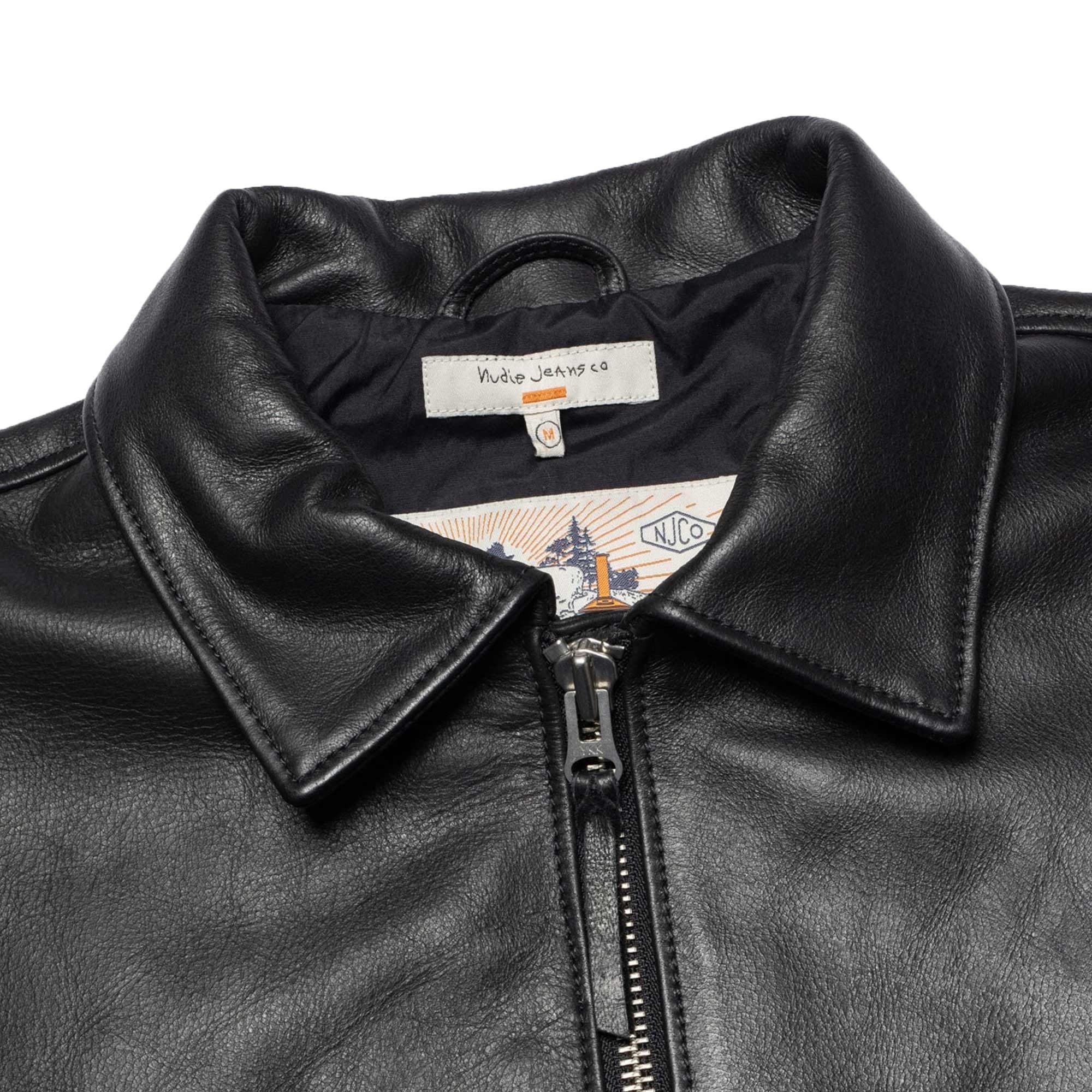 Nudie Jeans Eddy Rider Leather Jacket - Black