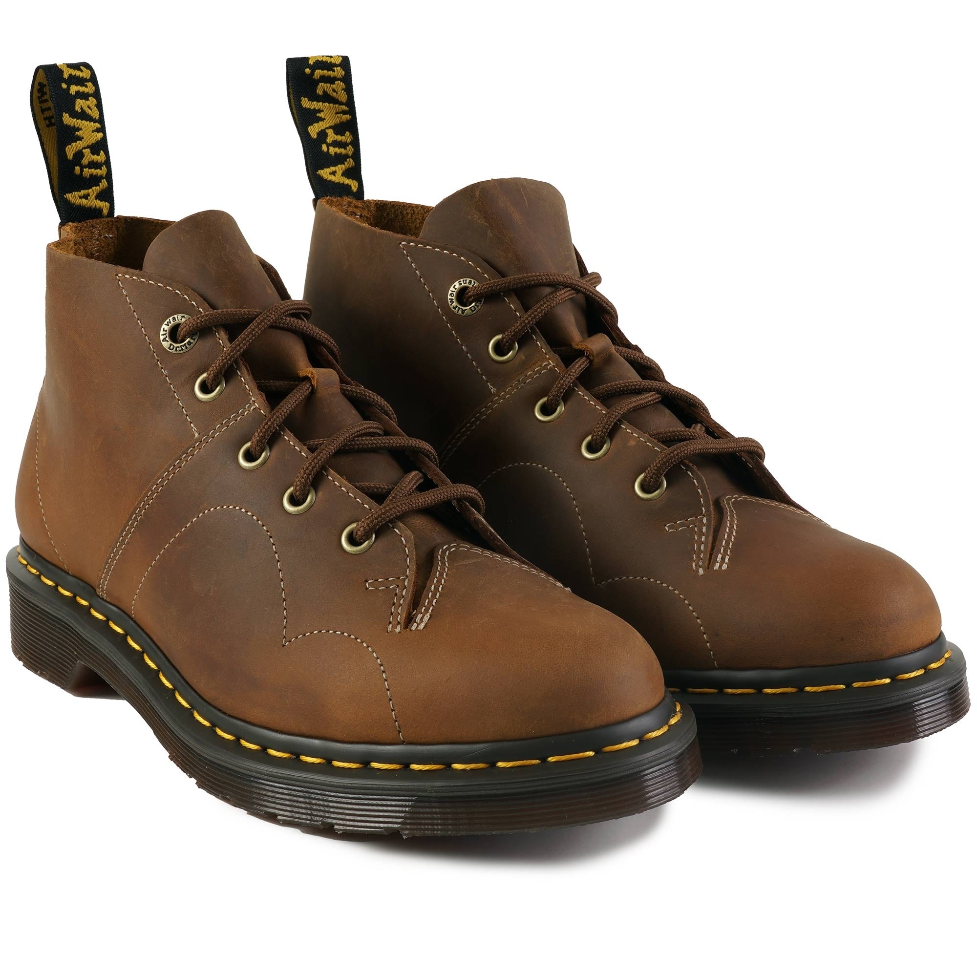 Dr. Martens Burnished Waxy Church Monkey Boots - Tan
