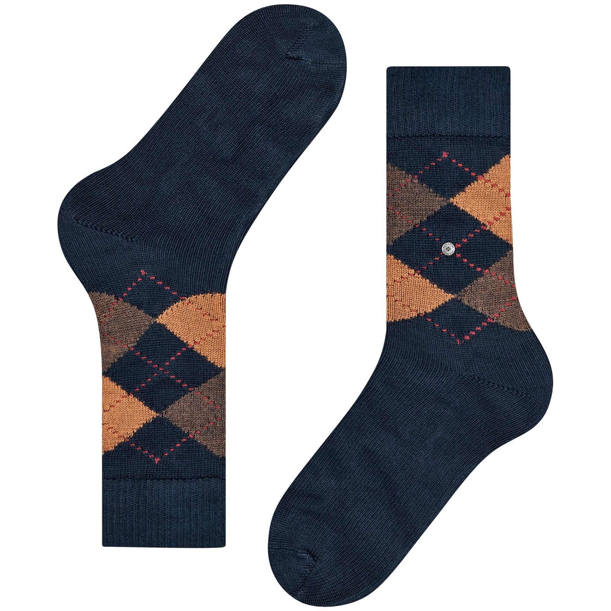 Burlington Socks Preston Socks - Navy and Gold
