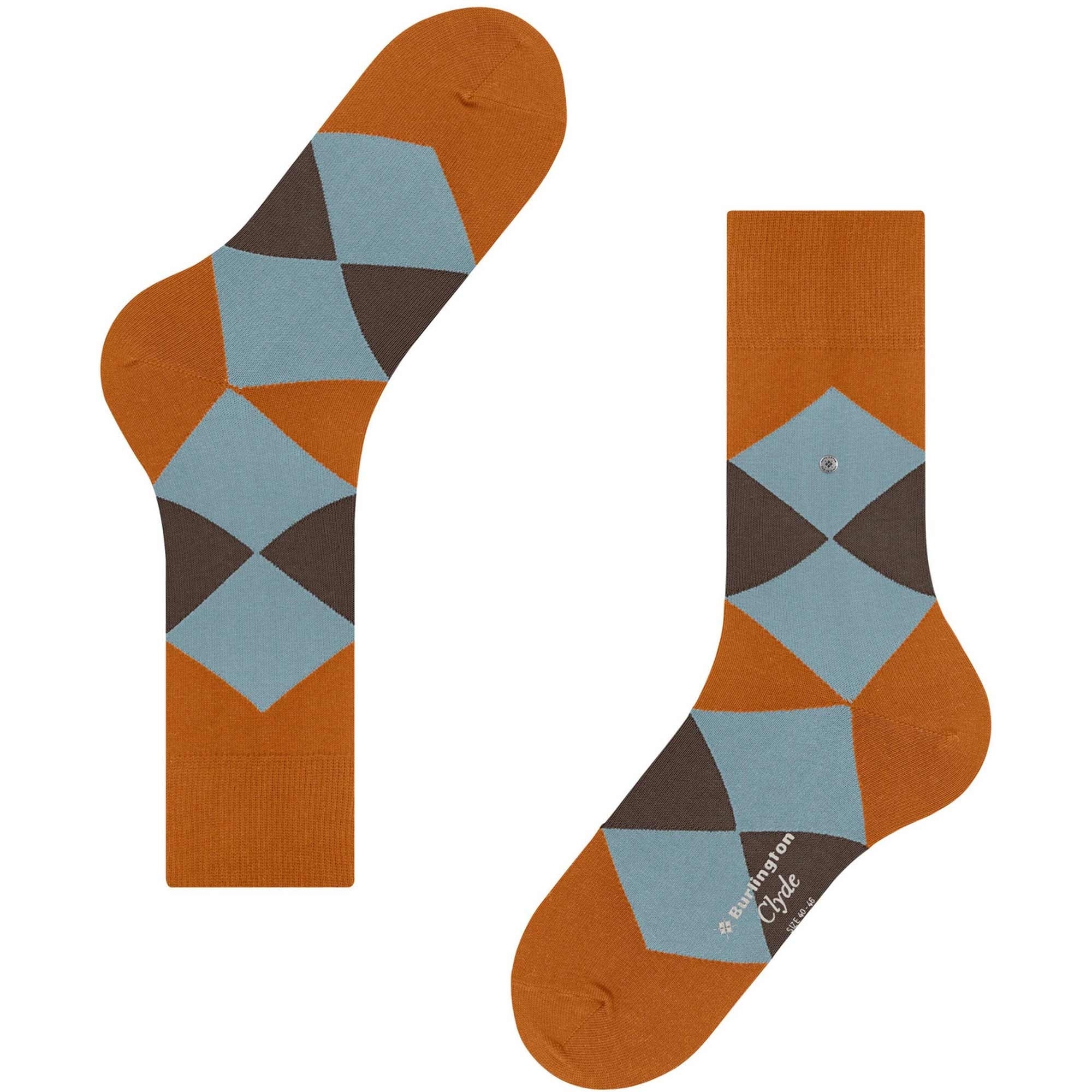 Burlington Socks Clyde Socks - Orange and Brown