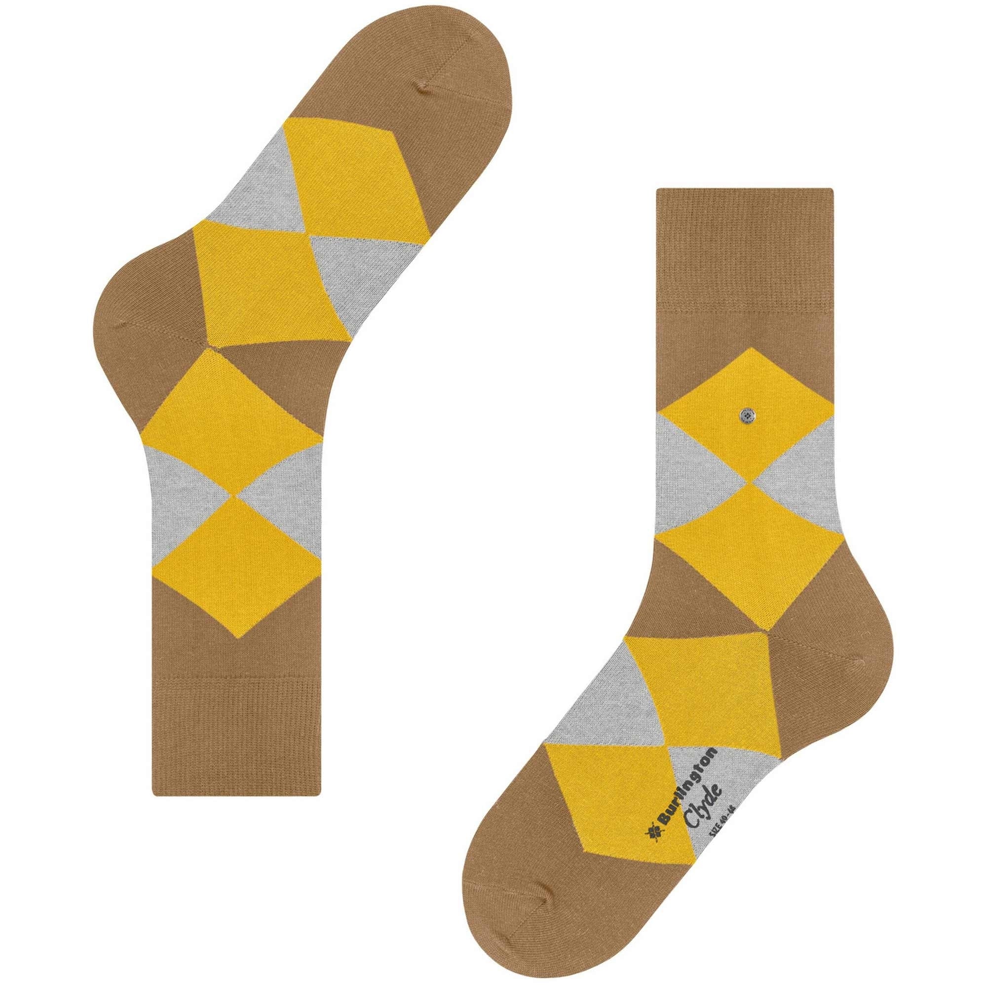 Burlington Socks Clyde Socks - Beige and Grey