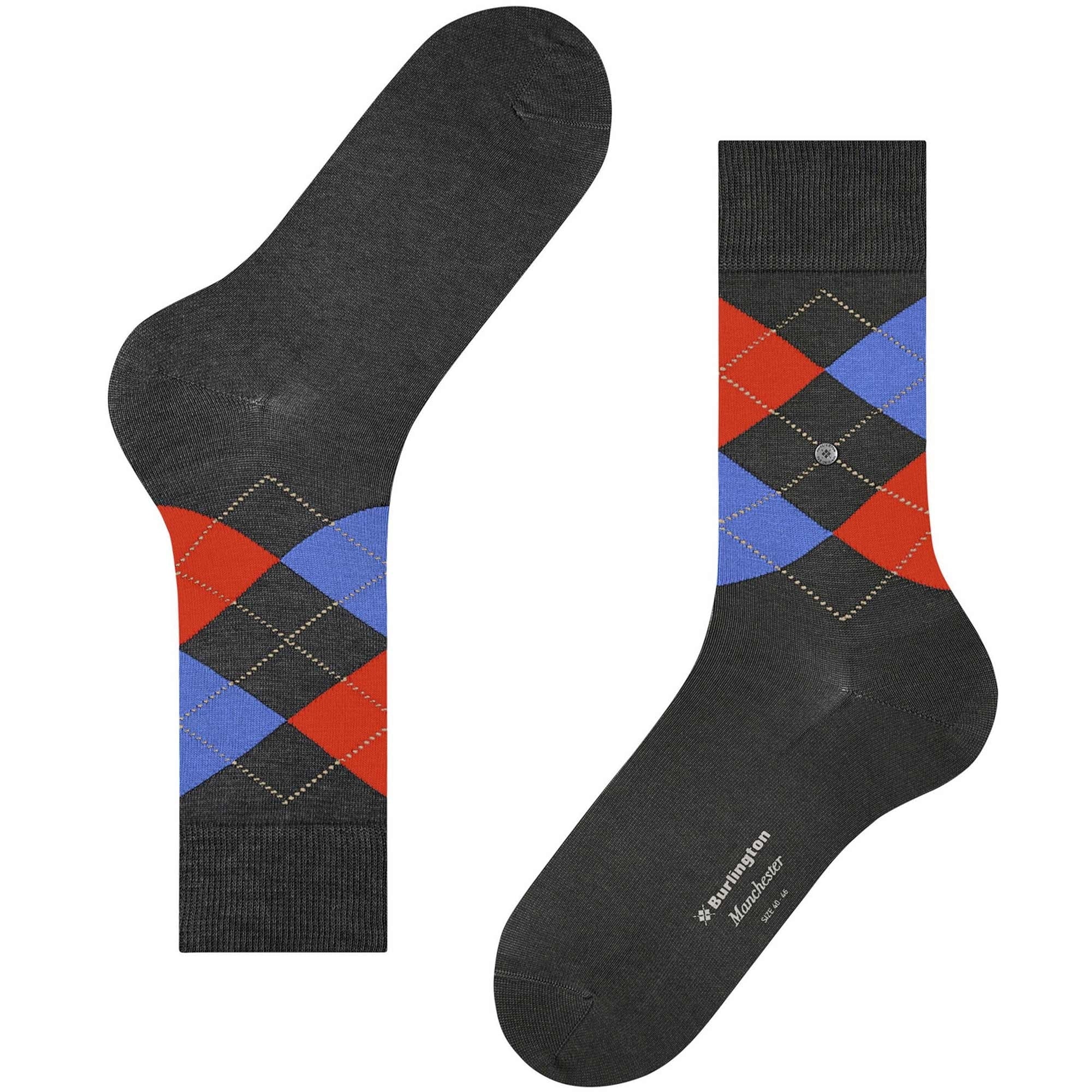 Burlington Socks Manchester Socks - Grey and Blue