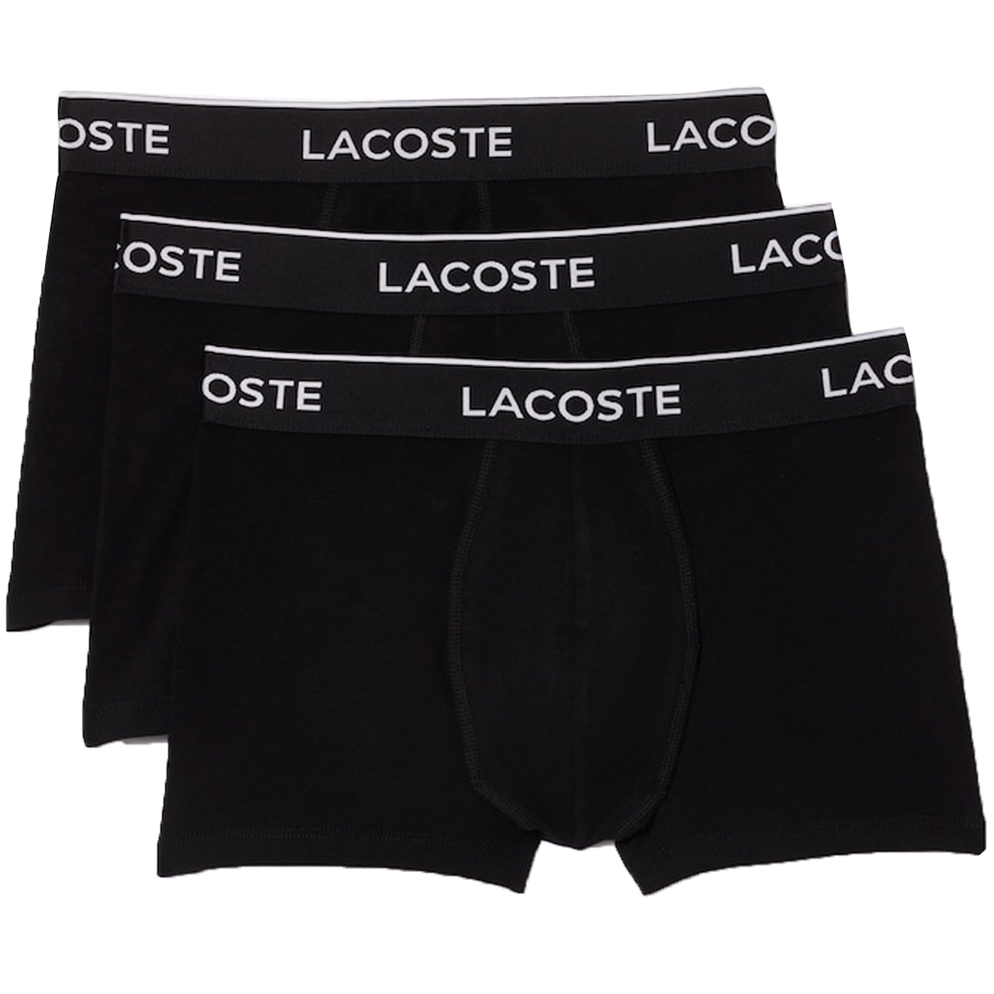 Lacoste 3 Pack Stretch Trunks - Black