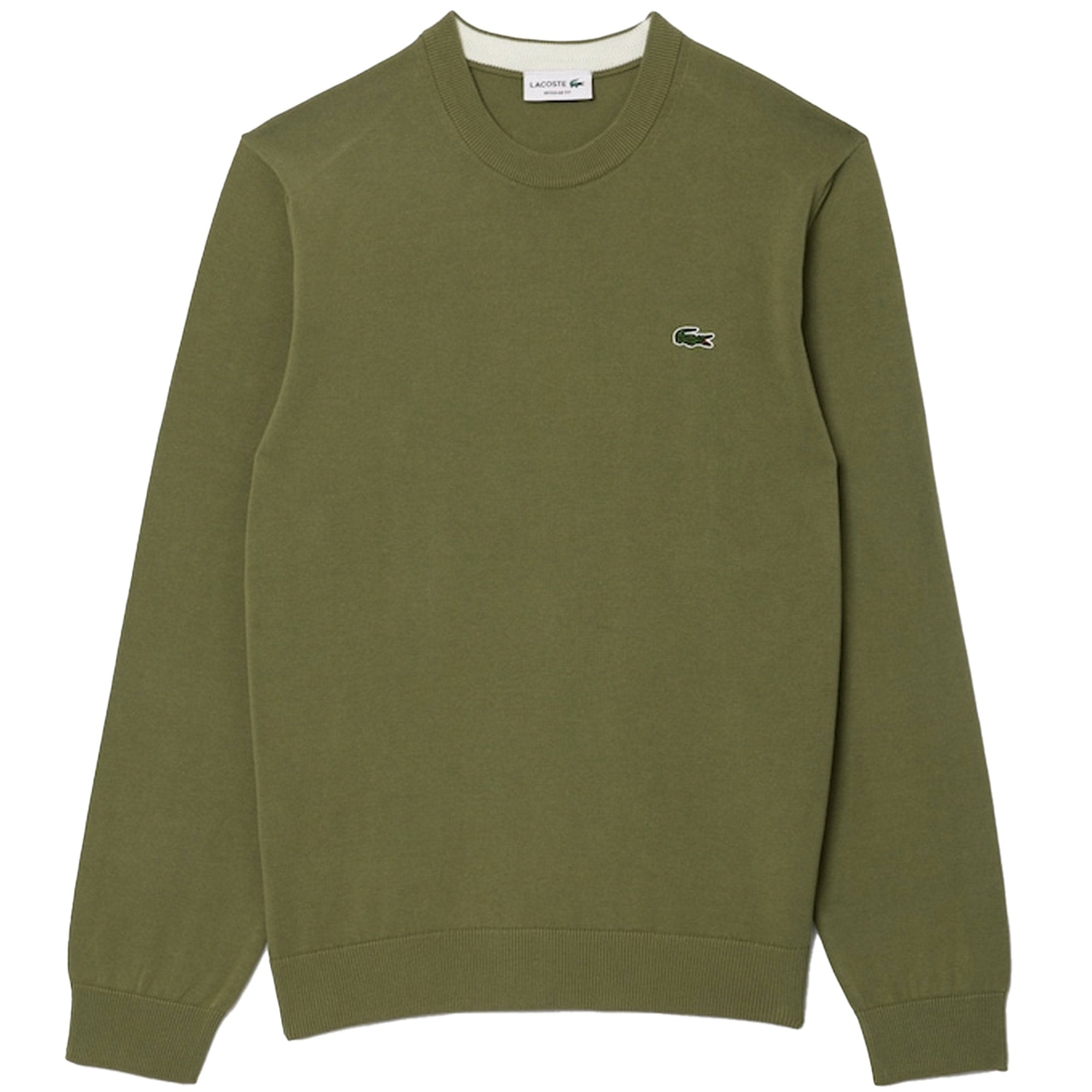 Lacoste Monochrome Crew Neck Sweater - Khaki