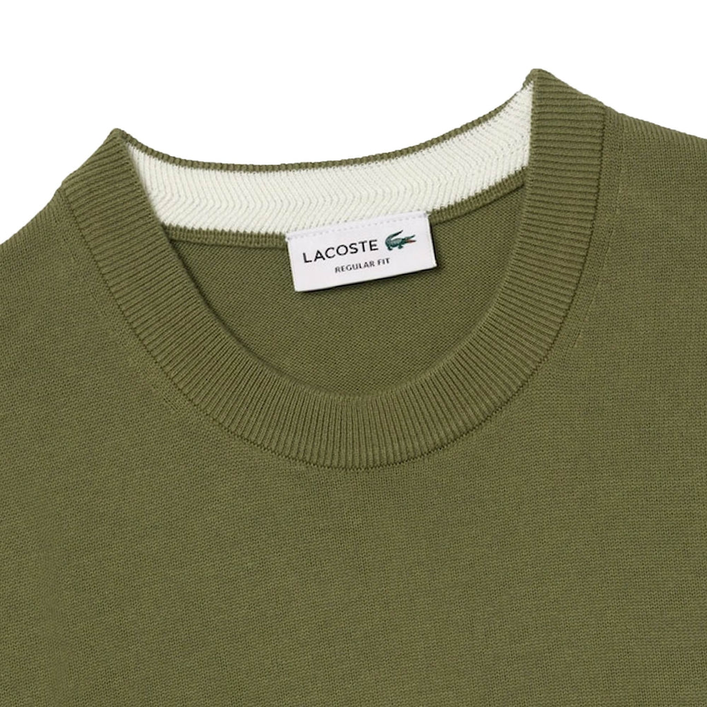 Lacoste Monochrome Crew Neck Sweater - Khaki