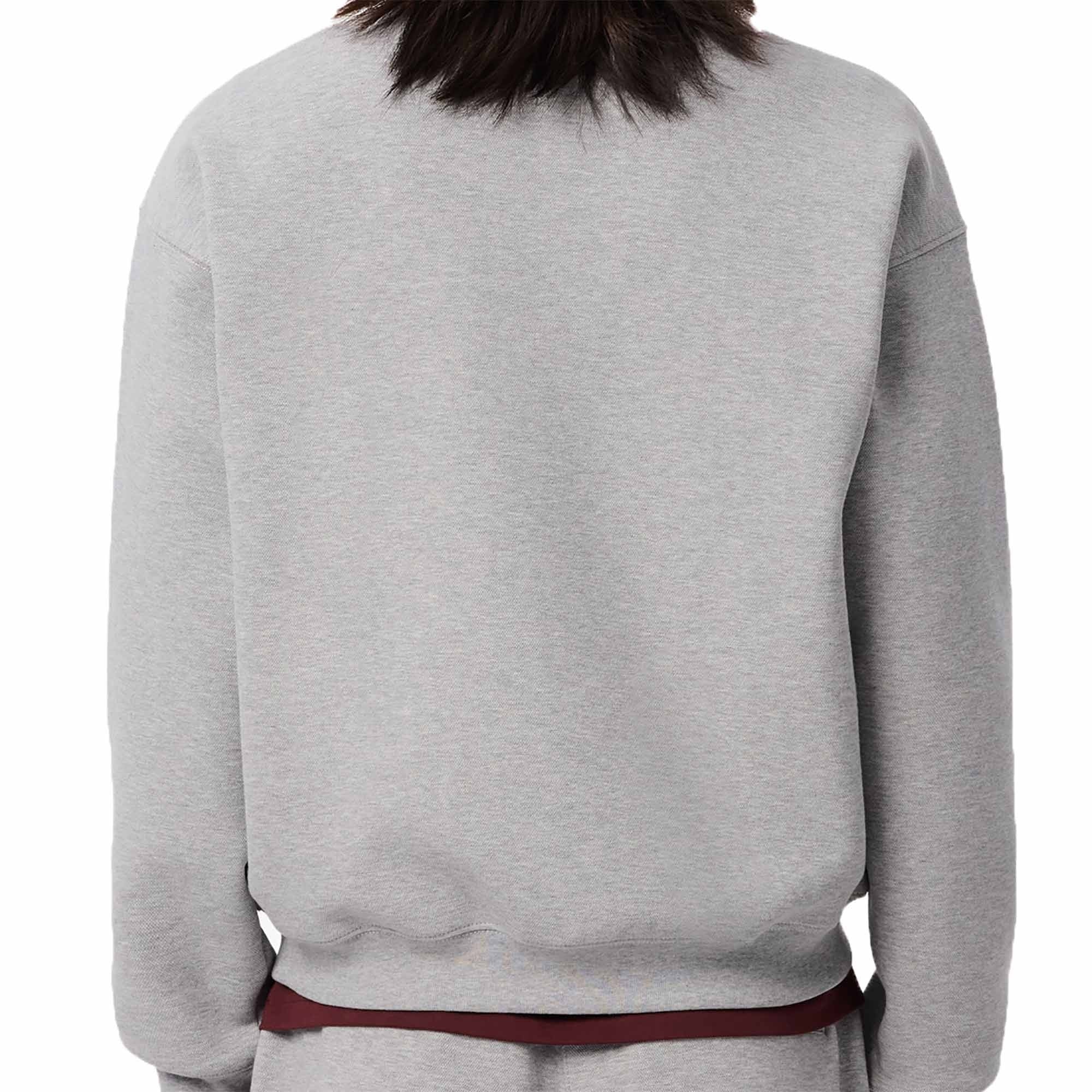 Lacoste Loose Fit Pique Sweatshirt - Silver Chine