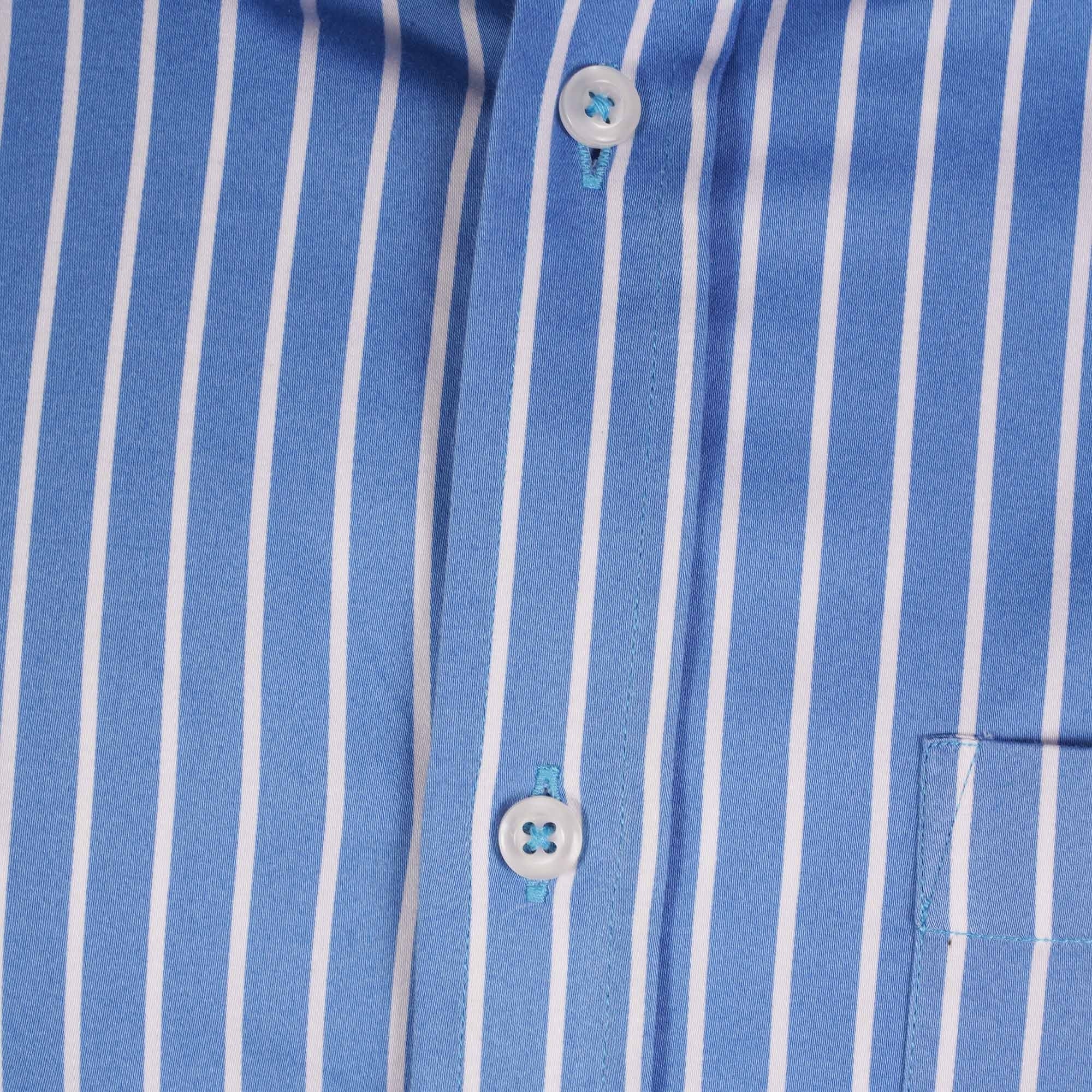 Real Hoxton Classic Striped Shirt - Blue and White