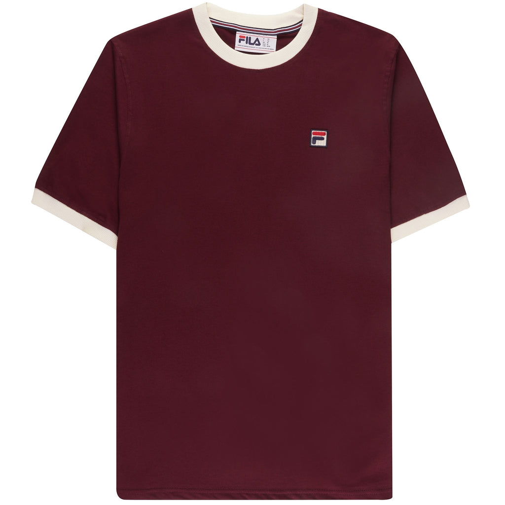 Fila Vintage Marconi Ringer T-Shirt - Wine and Gardenia