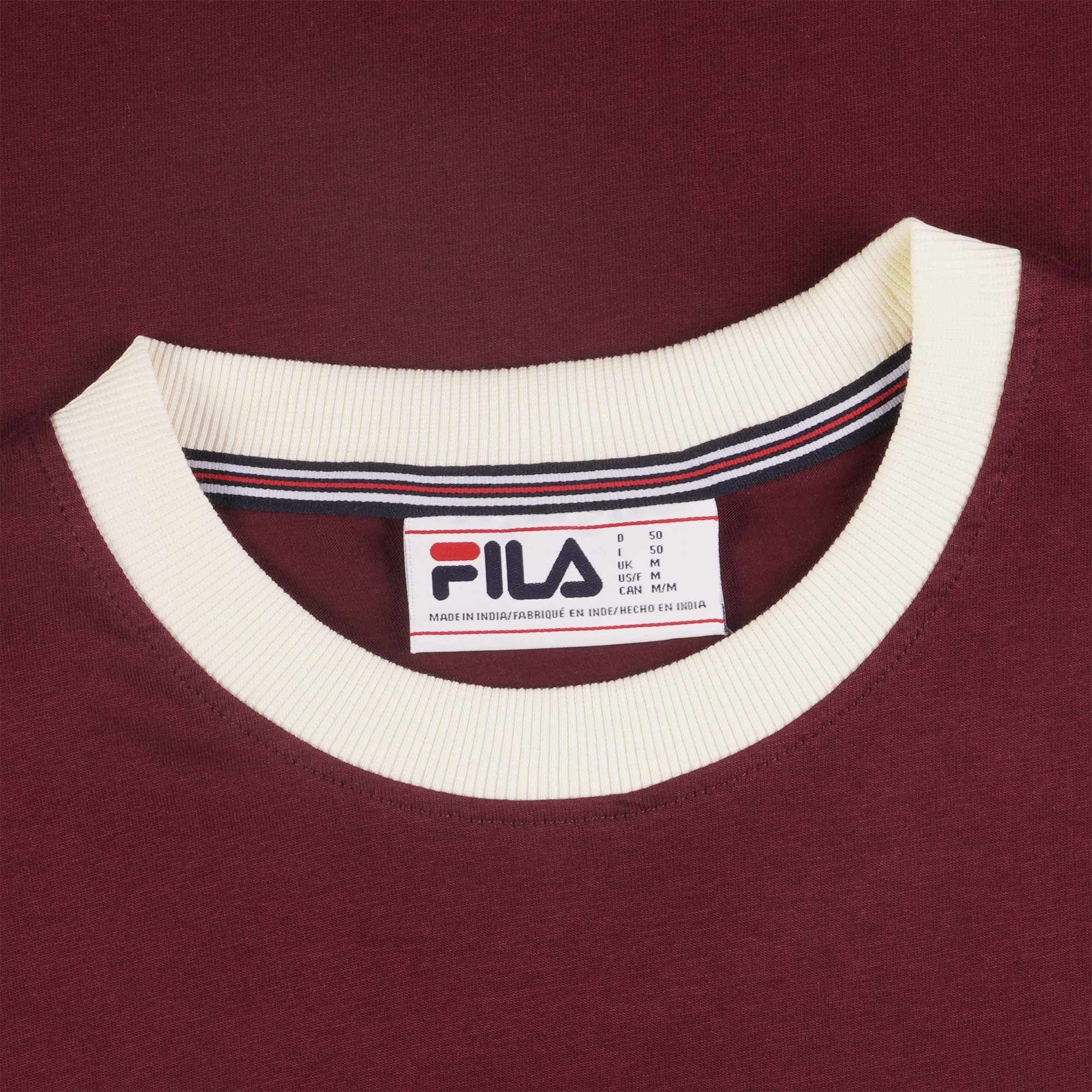 Fila Vintage Marconi Ringer T-Shirt - Wine and Gardenia