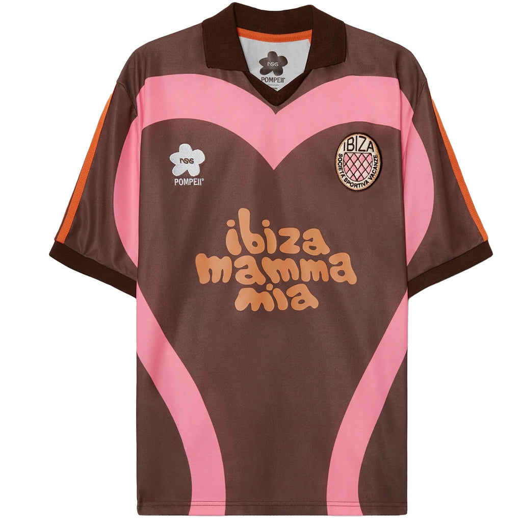 Pompeii x NSS Heart Football Shirt - Brown and Pink