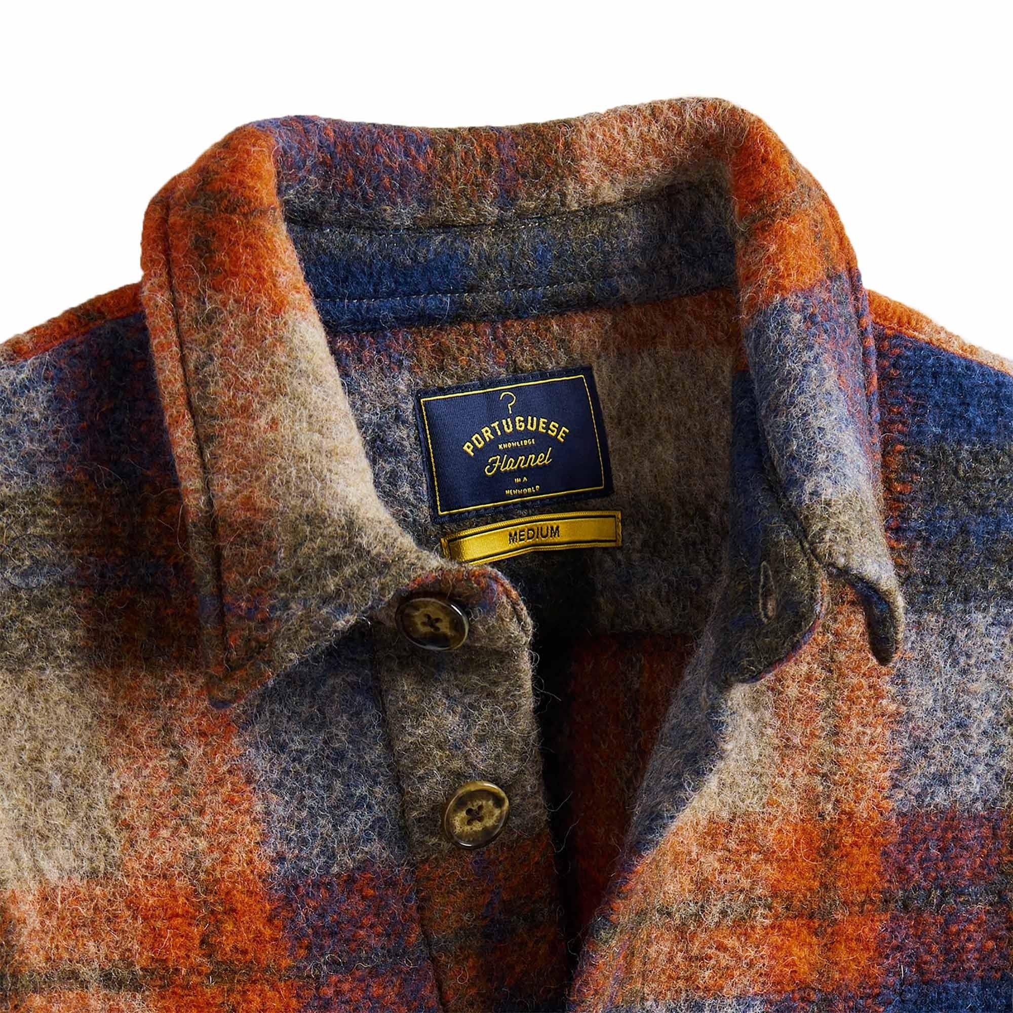 Portuguese Flannel Checked Parker Overshirt - Blue