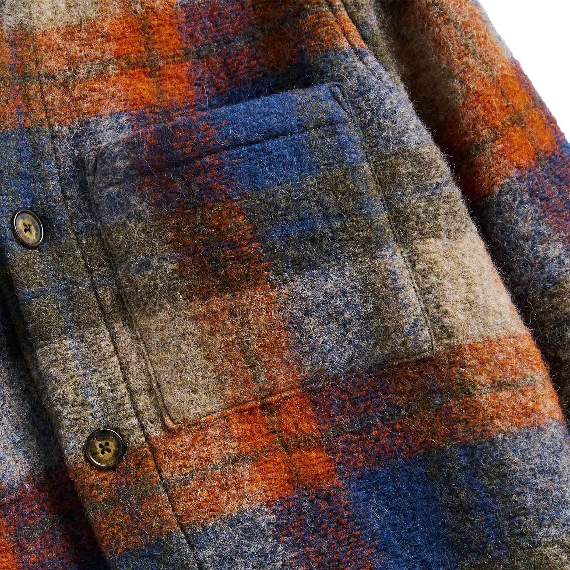 Portuguese Flannel Checked Parker Overshirt - Blue