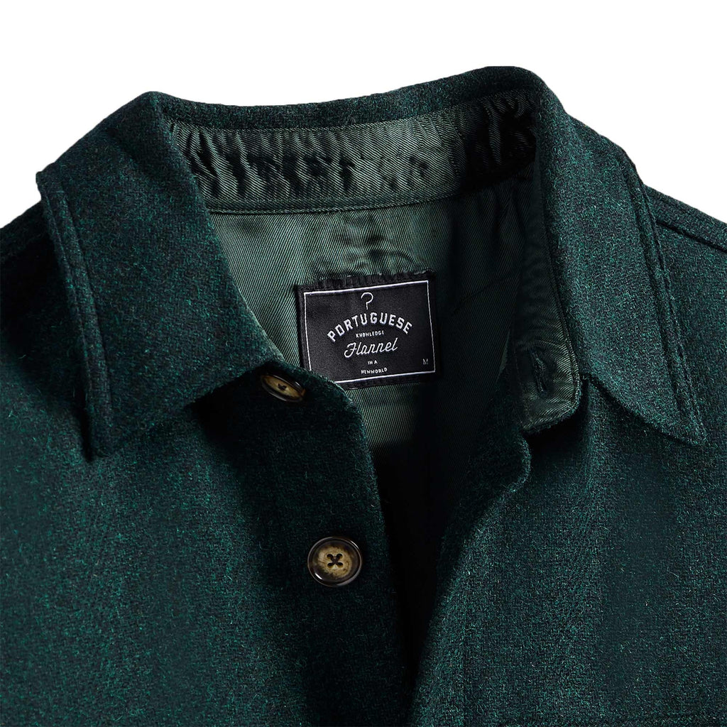Portuguese Flannel Wool Field Overshirt - Green