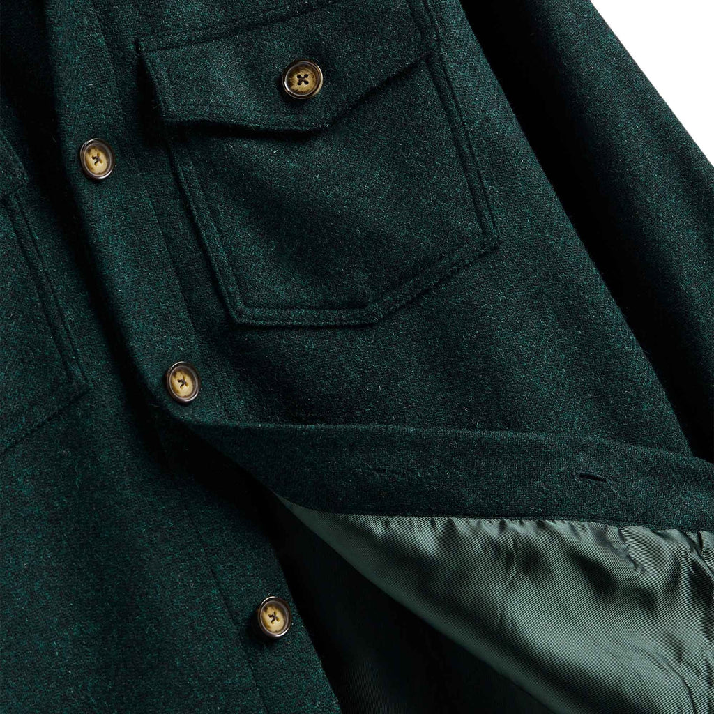 Portuguese Flannel Wool Field Overshirt - Green