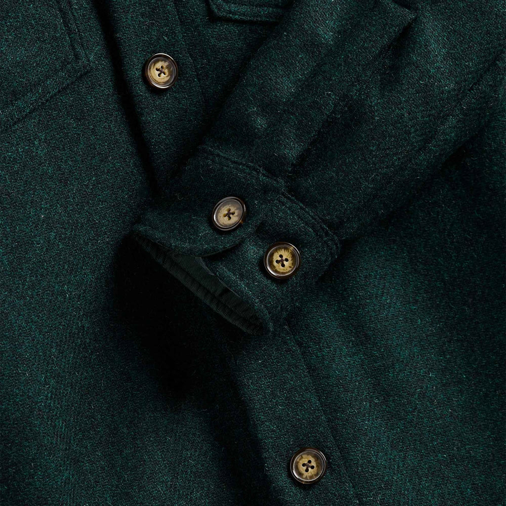 Portuguese Flannel Wool Field Overshirt - Green