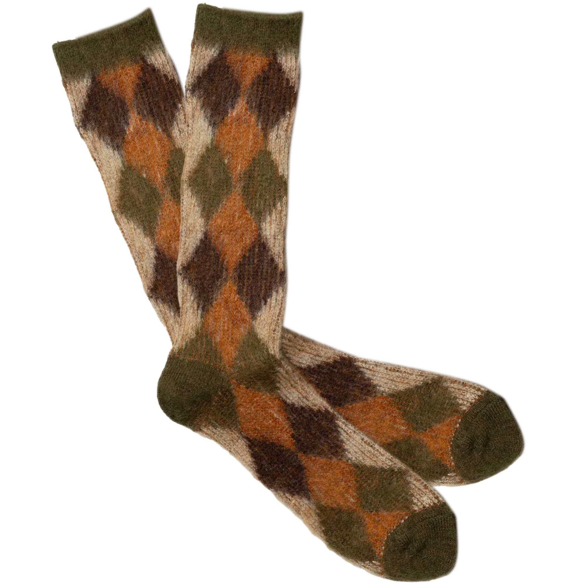 Anonymous Ism Napping Argyle Socks - Moss