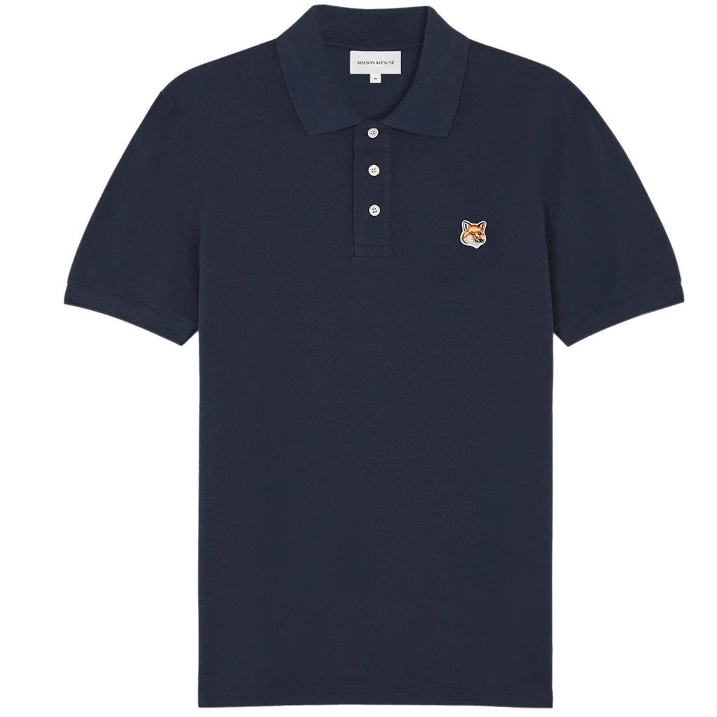 Maison Kitsune Fox Head Logo Polo Shirt - Ink Blue
