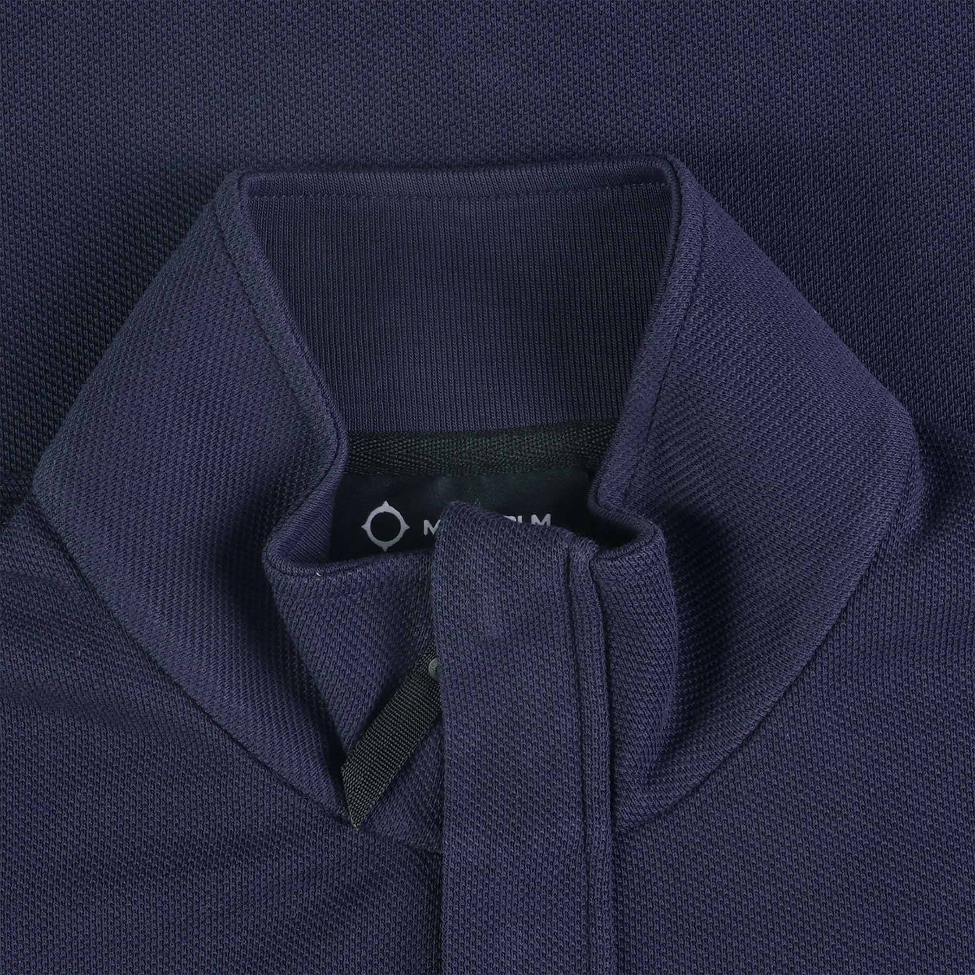 Ma Strum Long Sleeve Funnel Neck Polo Shirt - Ink Navy